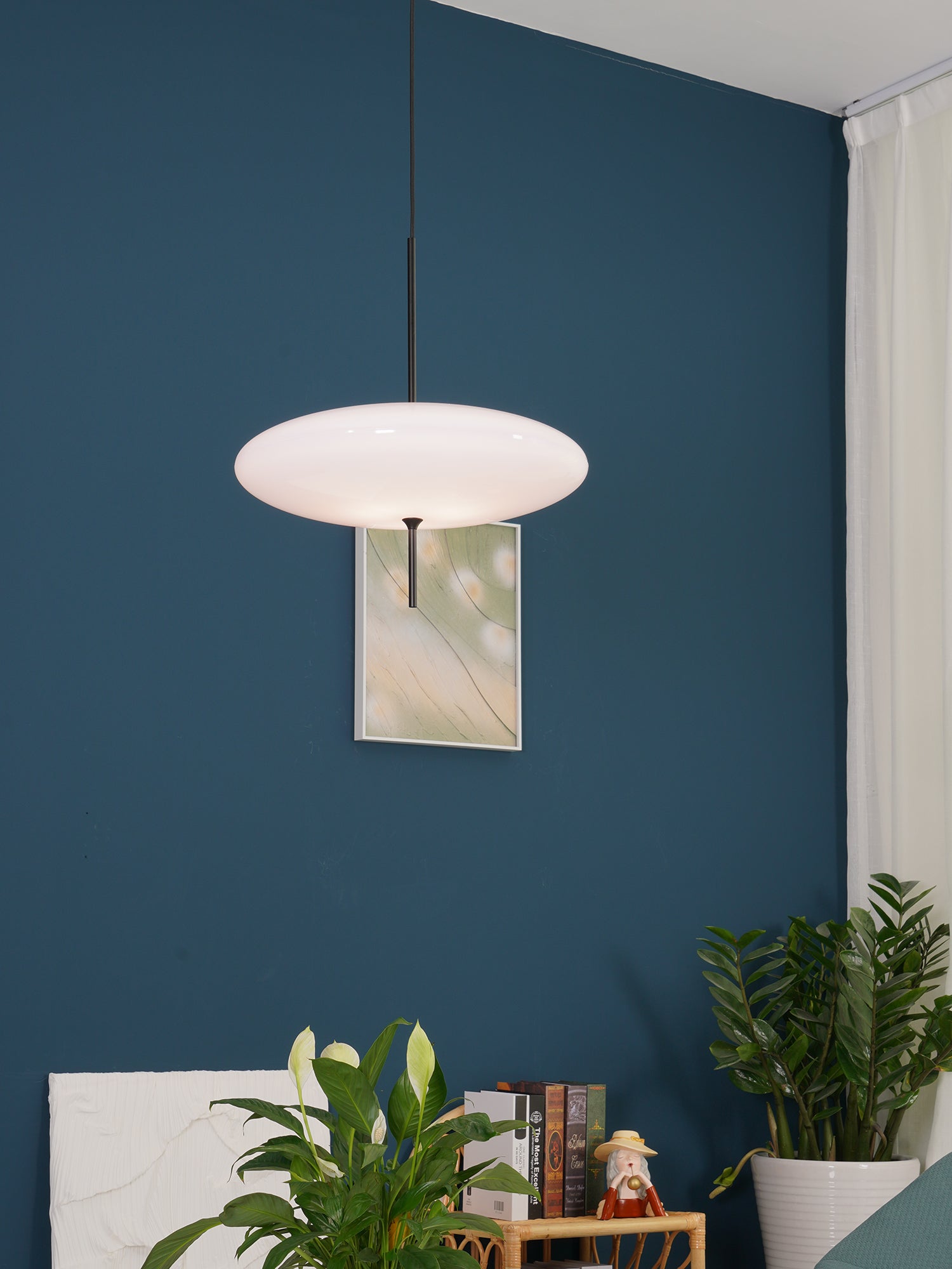 Lustra Pendant Lamp Joined Black-Painted for Living Room-Neutral Decor