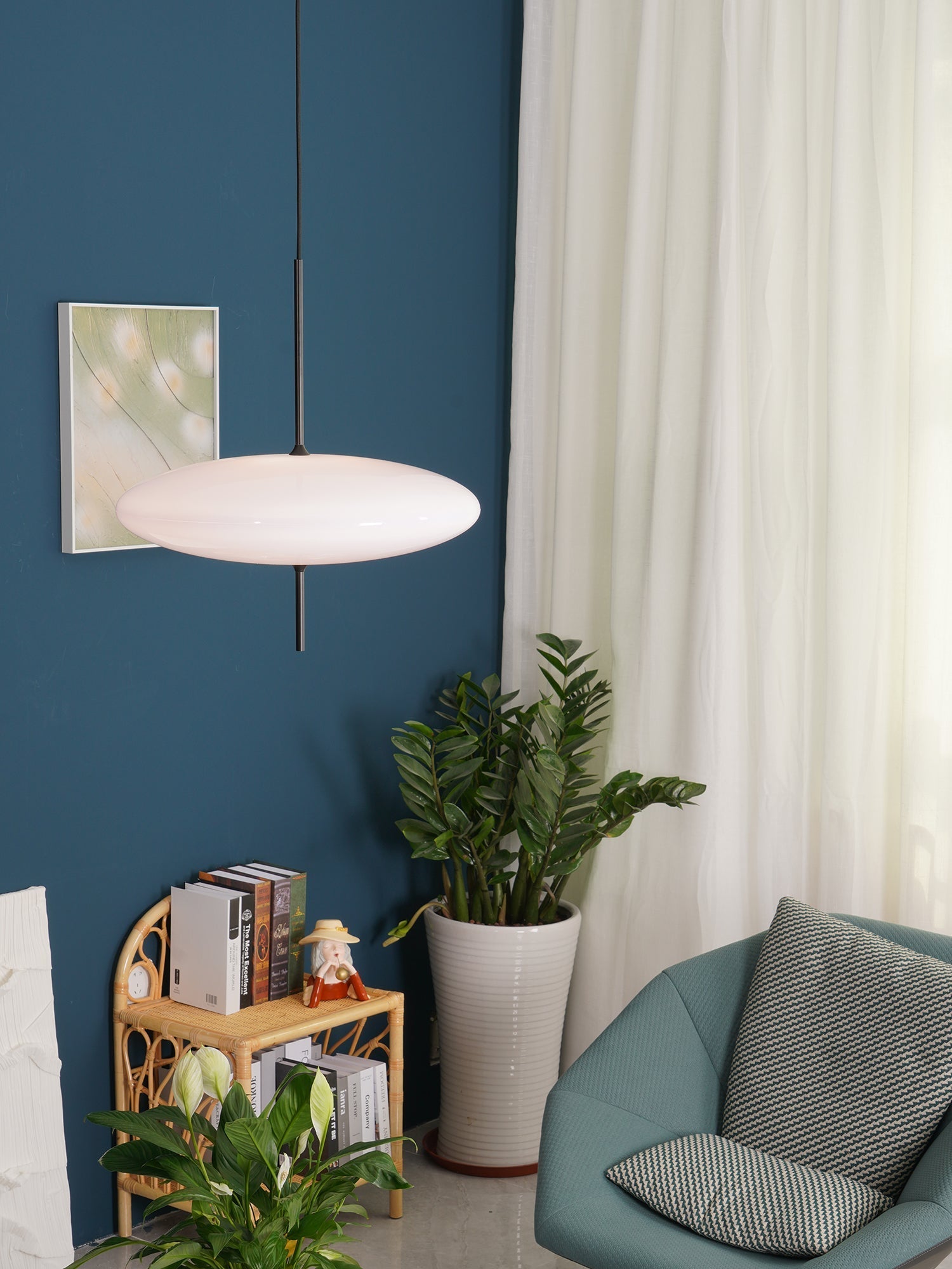 Lustra Pendant Lamp Joined Black-Painted for Living Room-Neutral Decor