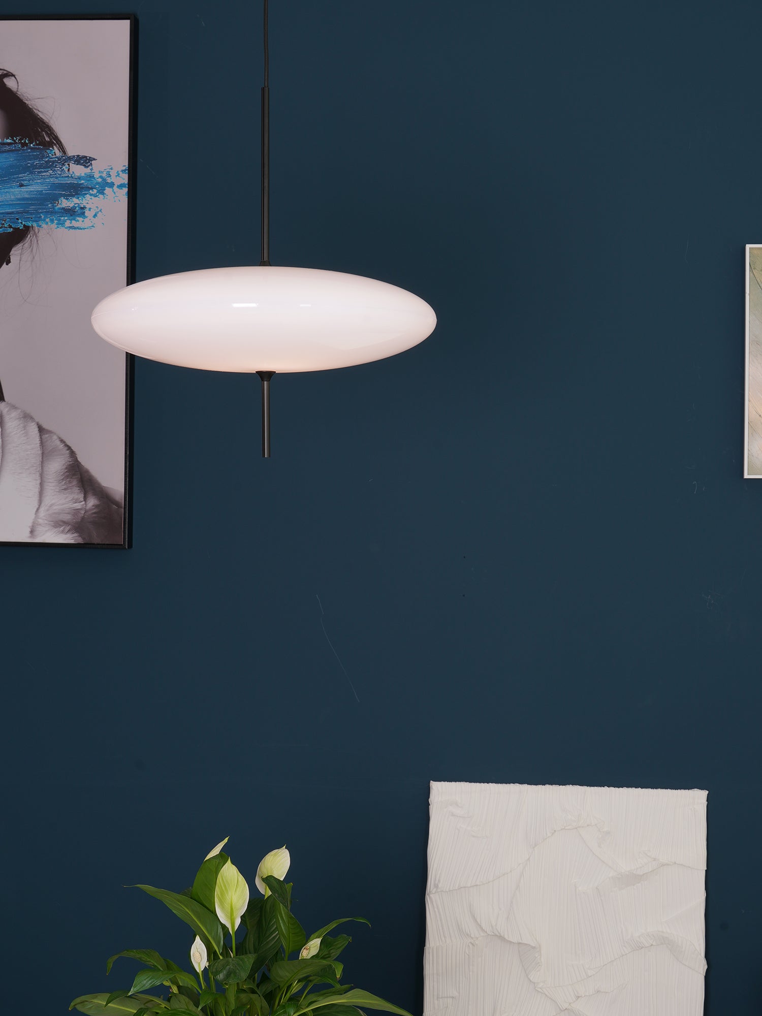 Lustra Pendant Lamp Joined Black-Painted for Living Room-Neutral Decor