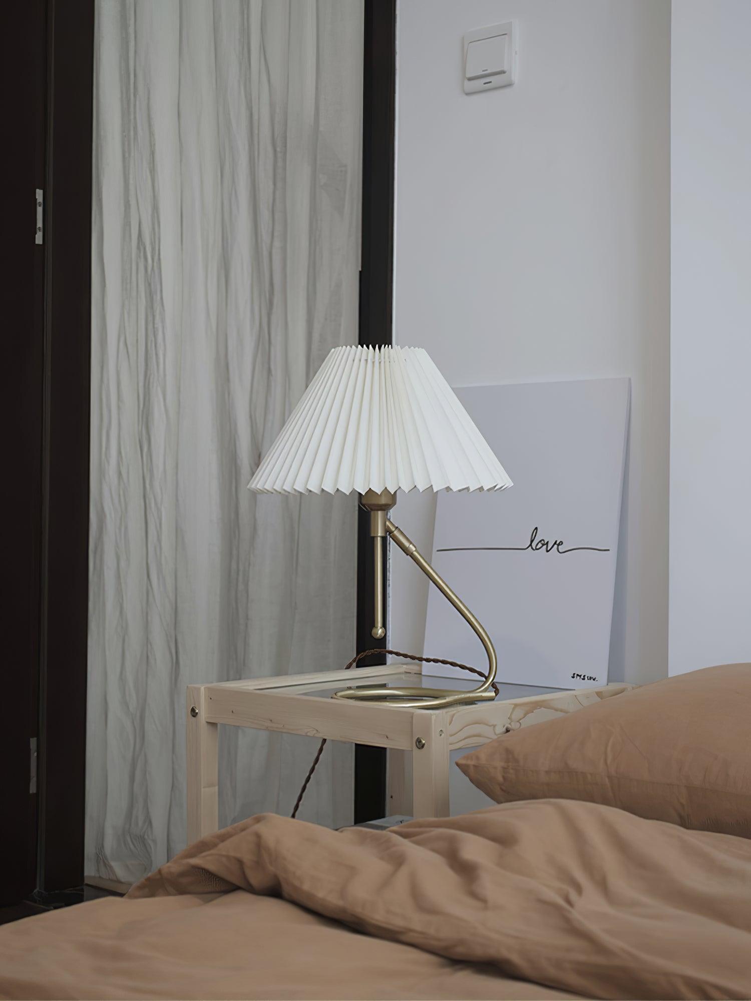 Cora Clear Fabric Table Lamp-Neutral Decor