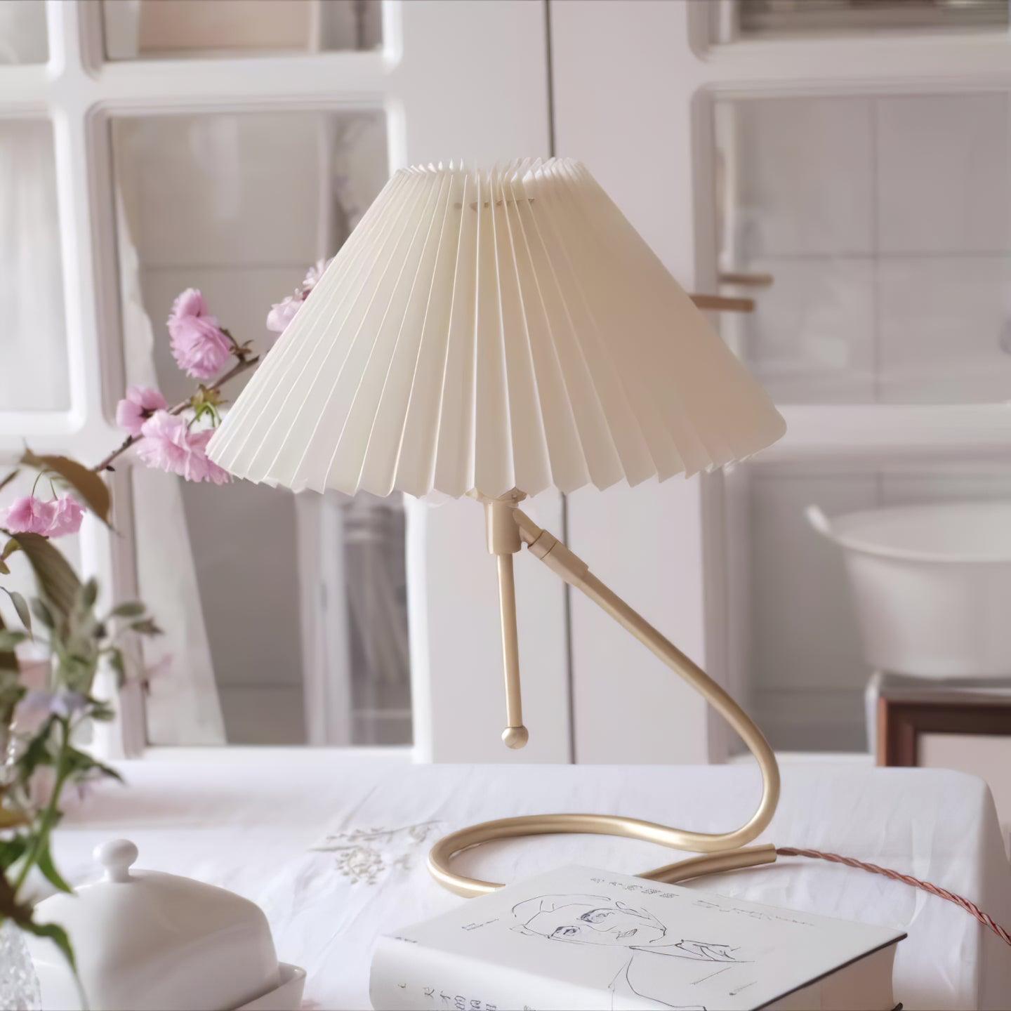 Cora Clear Fabric Table Lamp-Neutral Decor
