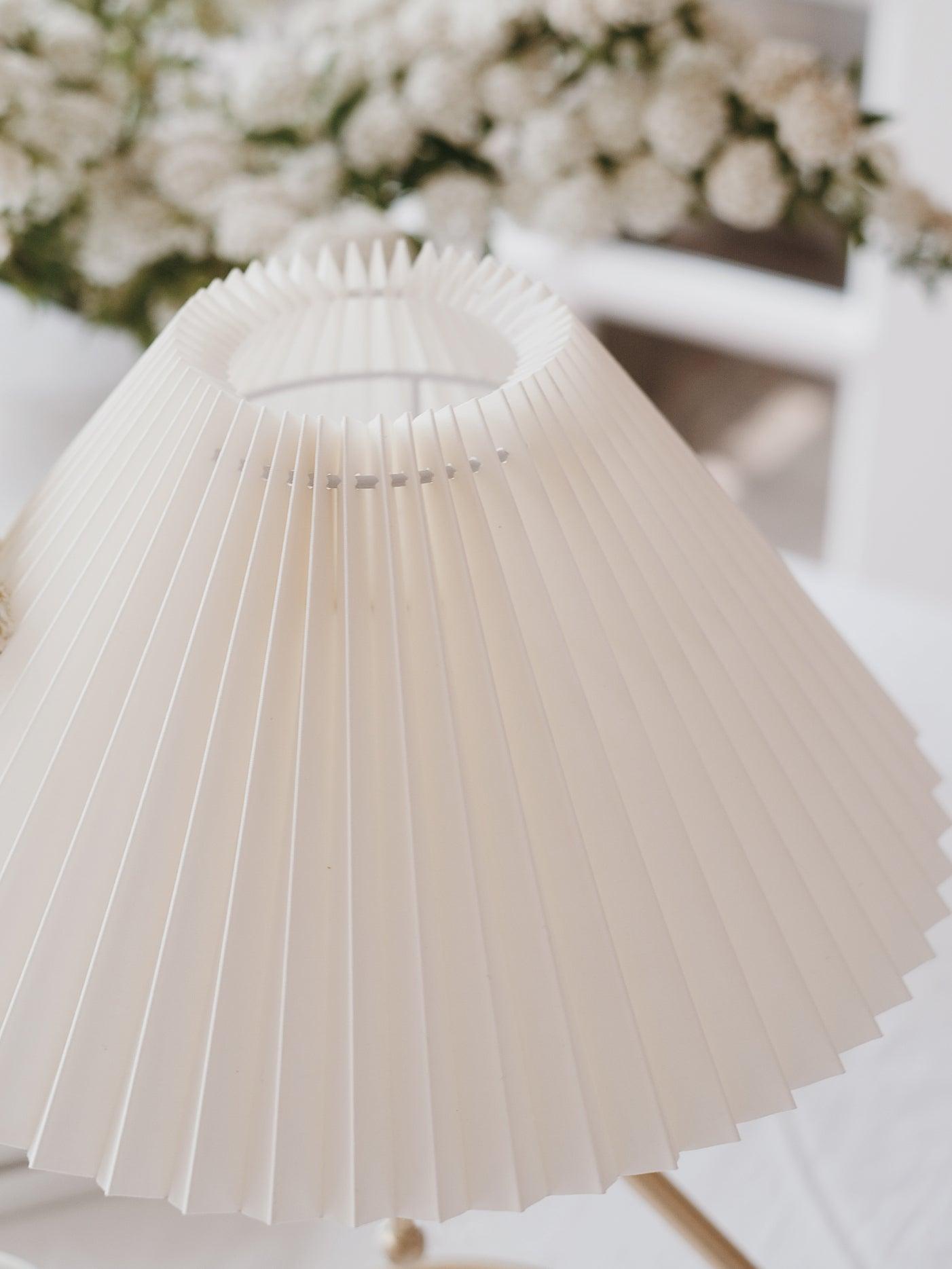 Cora Clear Fabric Table Lamp-Neutral Decor