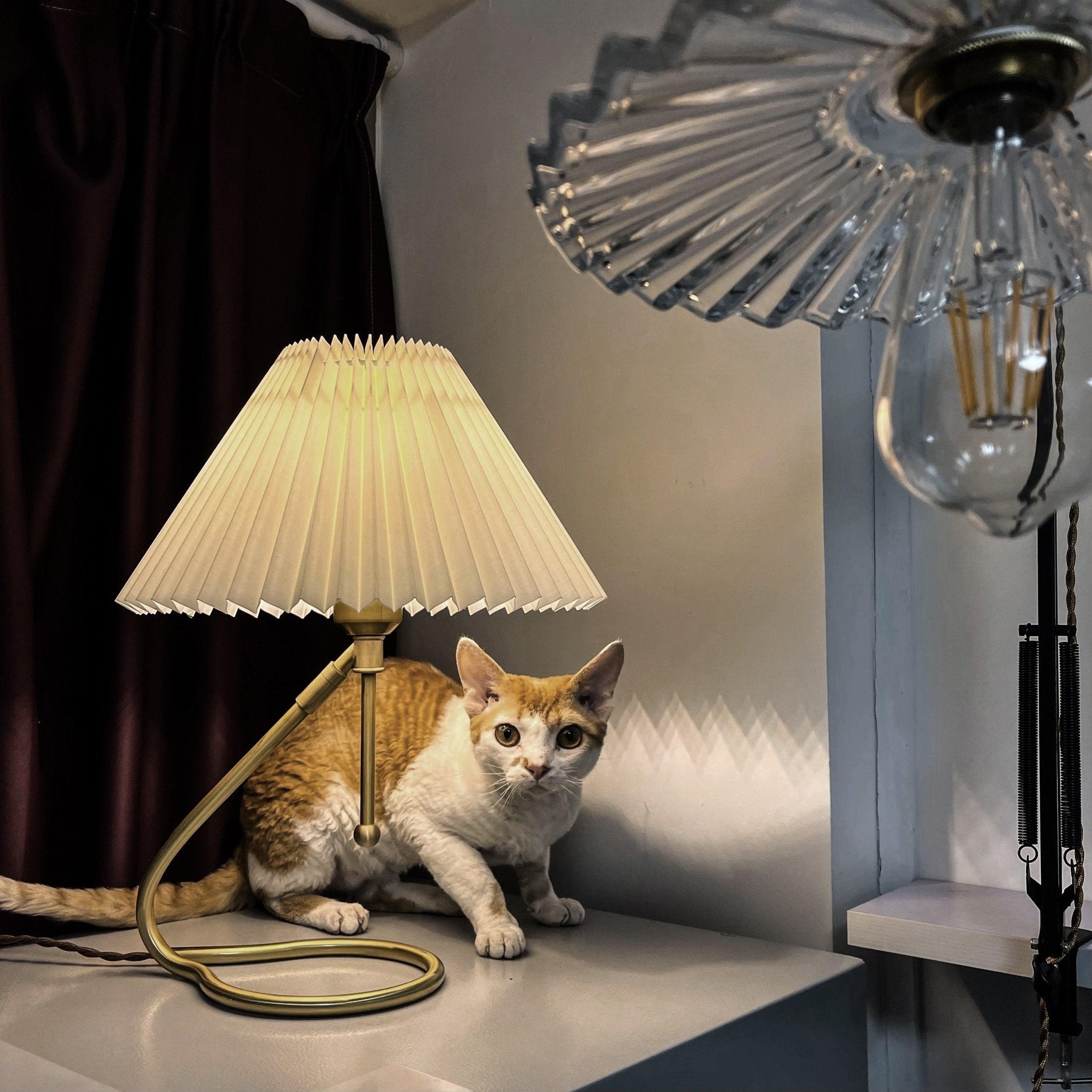 Cora Clear Fabric Table Lamp-Neutral Decor
