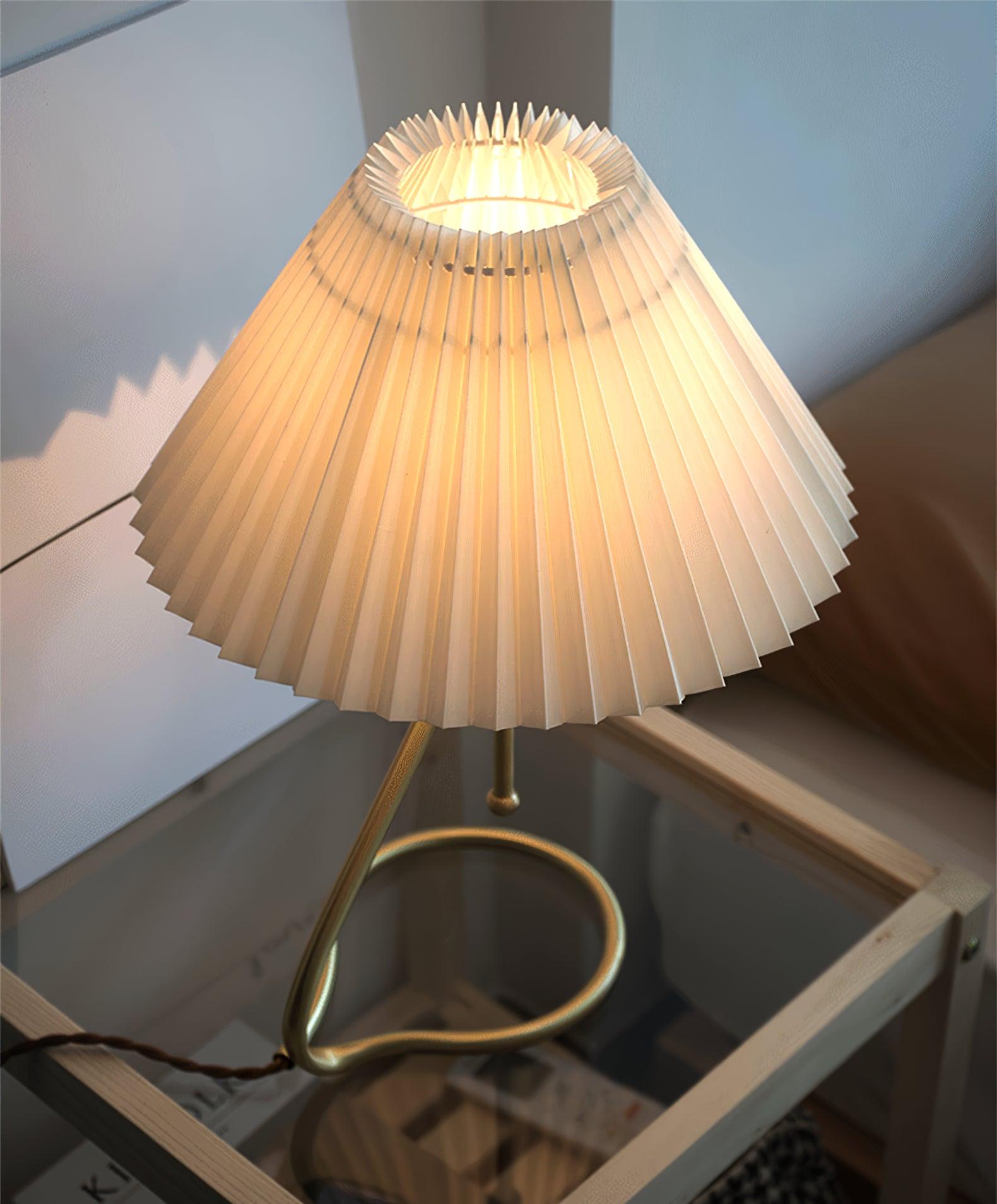 Cora Clear Fabric Table Lamp-Neutral Decor