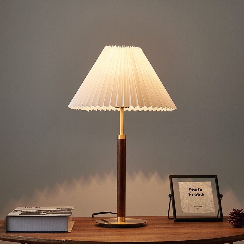Ozawa Simple Walnut/Metal/Fabric, Table/Floor Lamp, Living Room - Neutral Decor