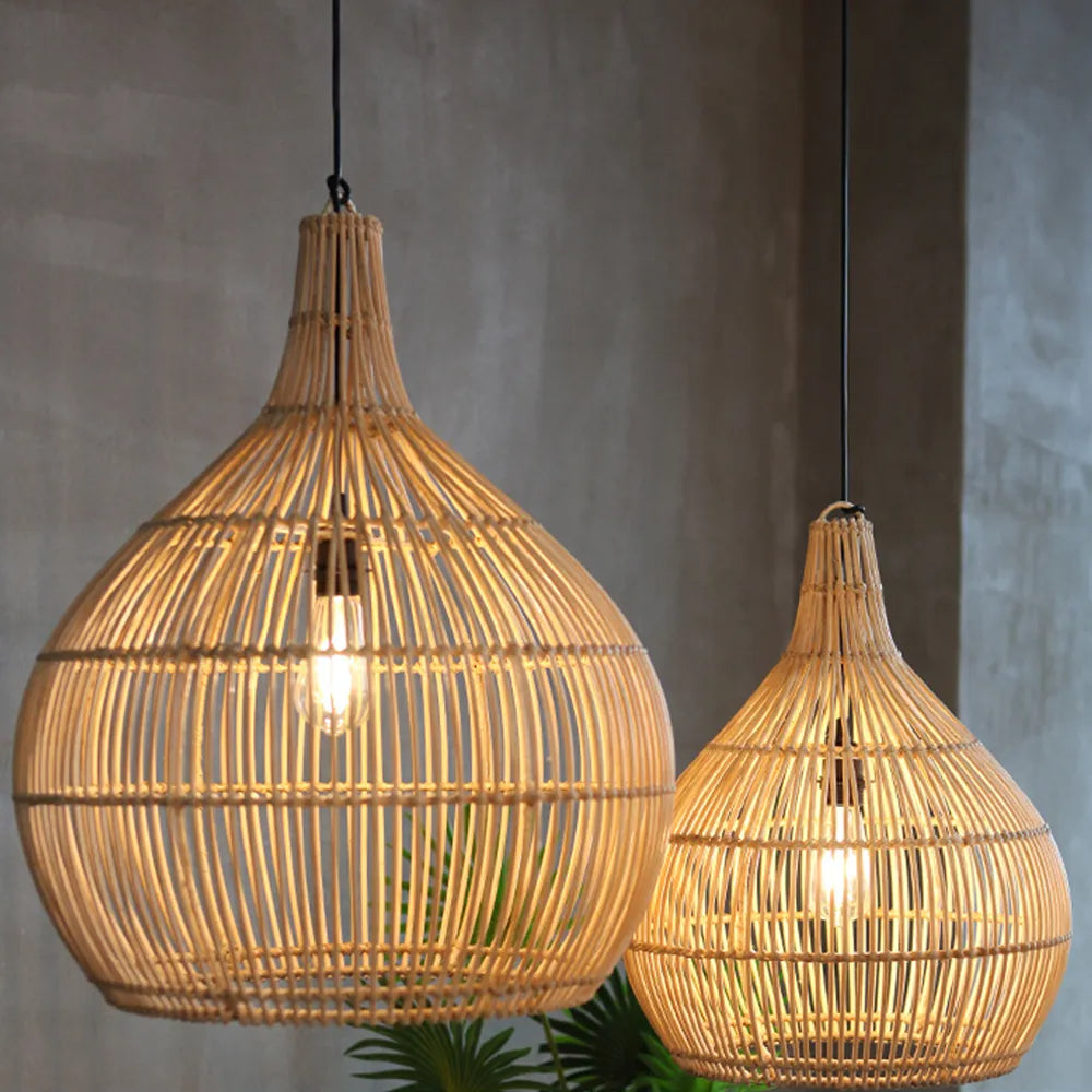 Muto Japanese Creative Pendant Light Rattan Dining Room/Bedroom - Neutral Decor