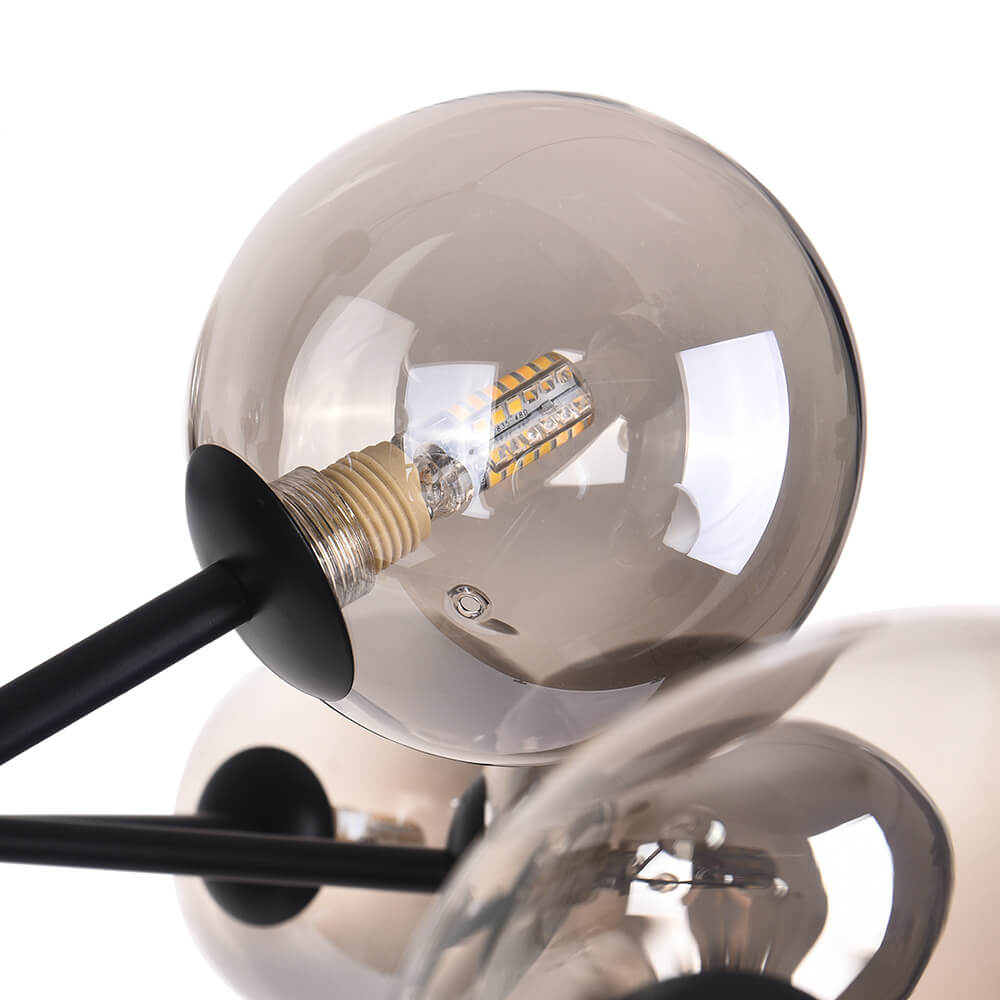 Seriva Modern Metal Glass Chandelier - Lamp Copper