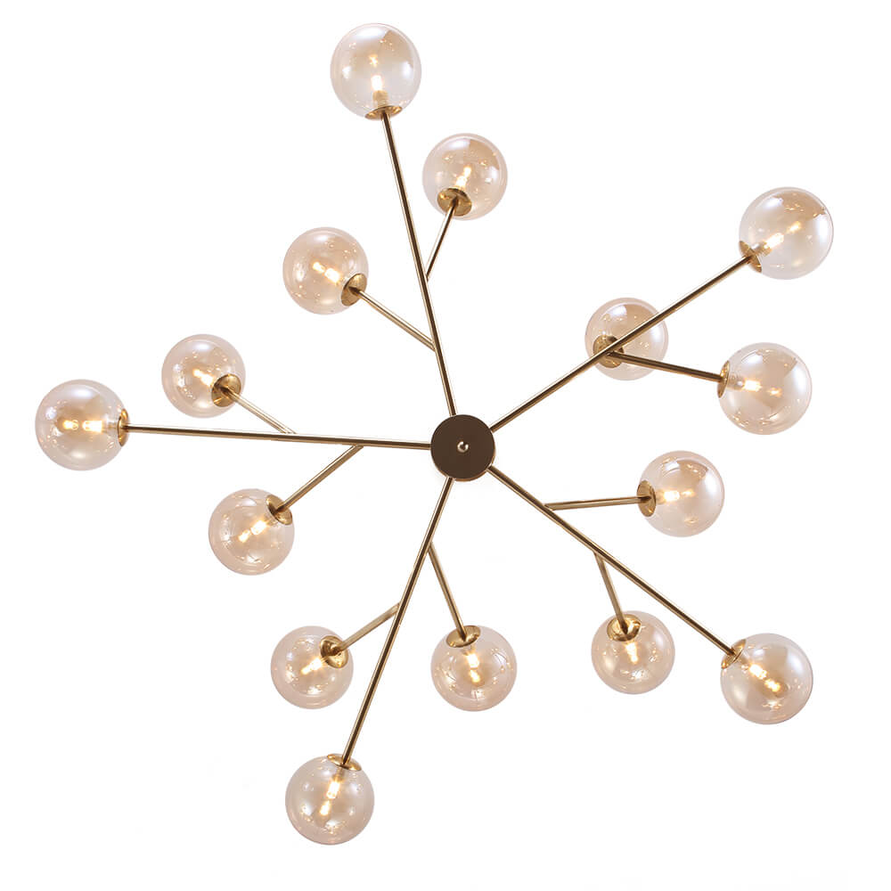 Seriva Modern Metal Glass Chandelier - Lamp Copper