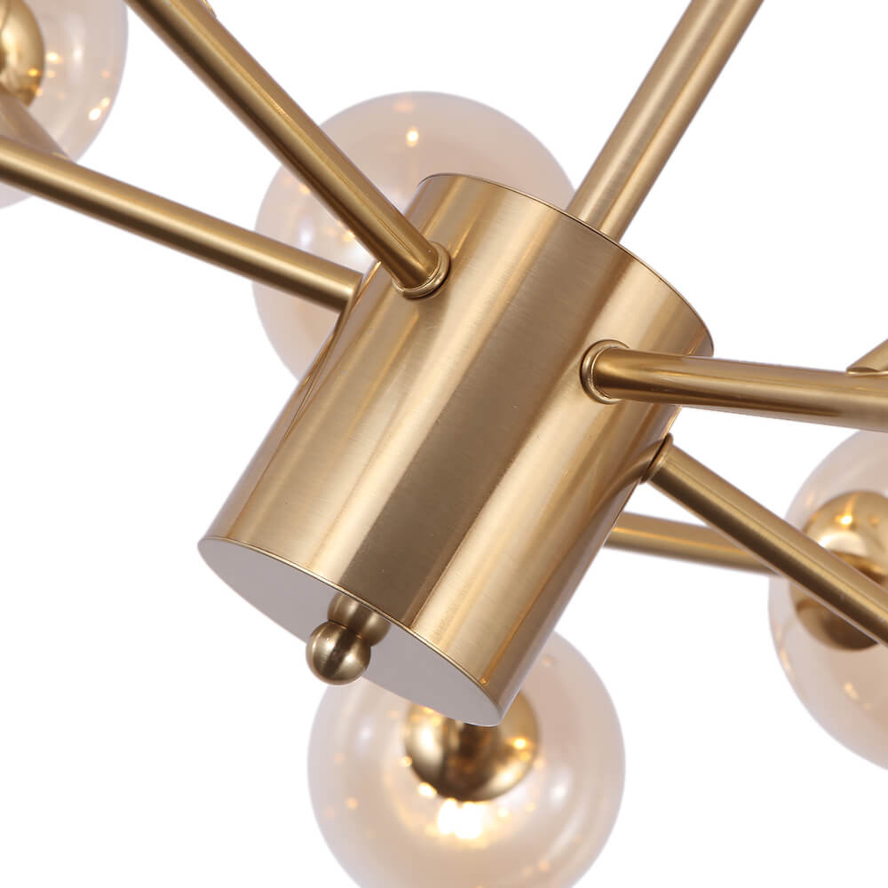 Seriva Modern Metal Glass Chandelier - Lamp Copper