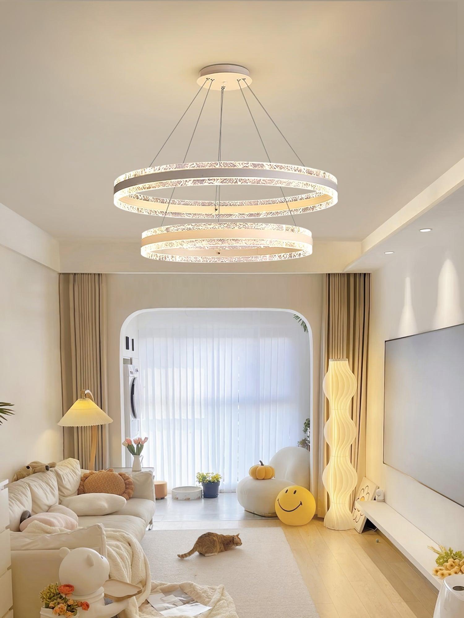 Aroxen Pendant Lamp Modern LED Circle Rings-Neutral Decor