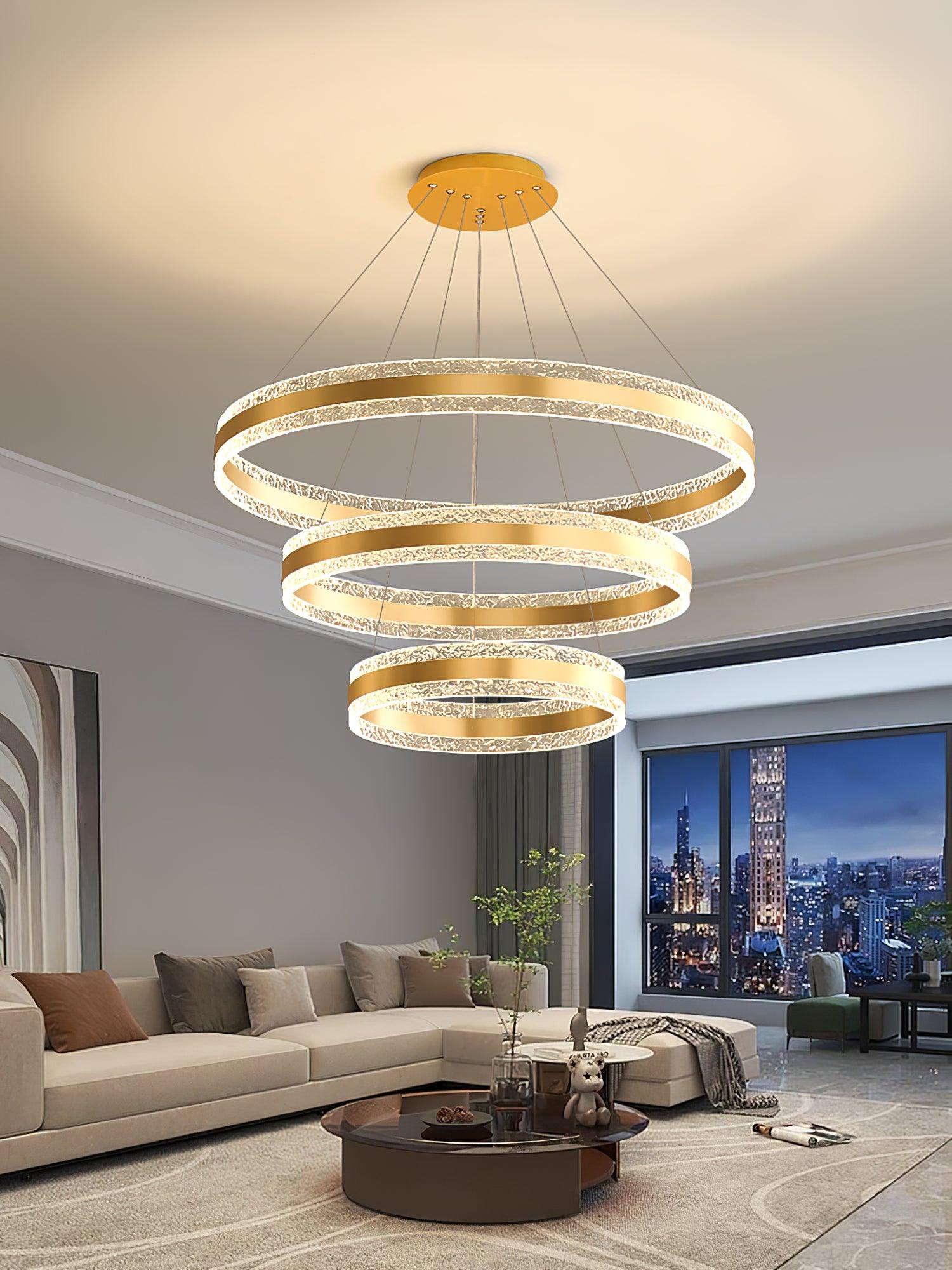 Aroxen Pendant Lamp Modern LED Circle Rings-Neutral Decor
