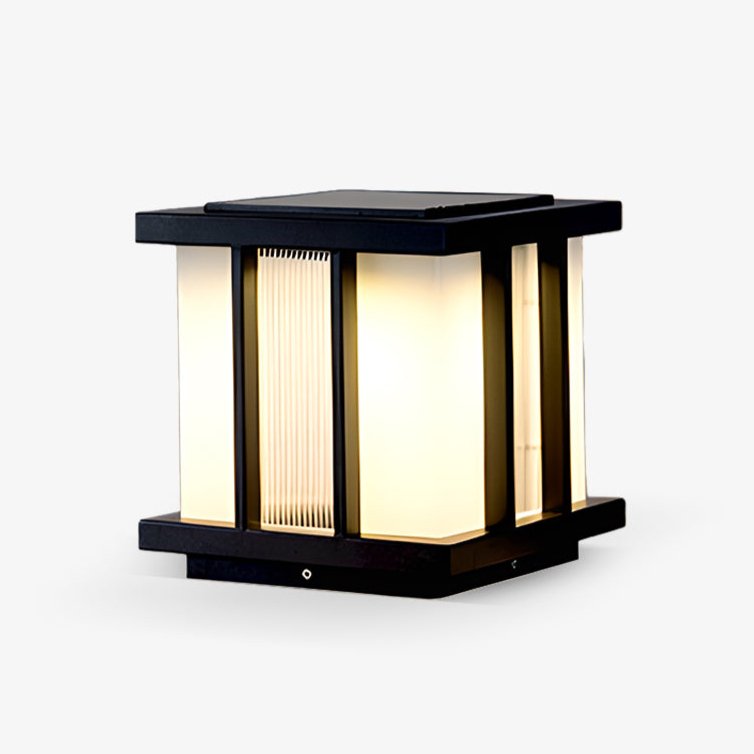 Rild Modern Cube Glass Solar Outdoor Light-Neutral Decor