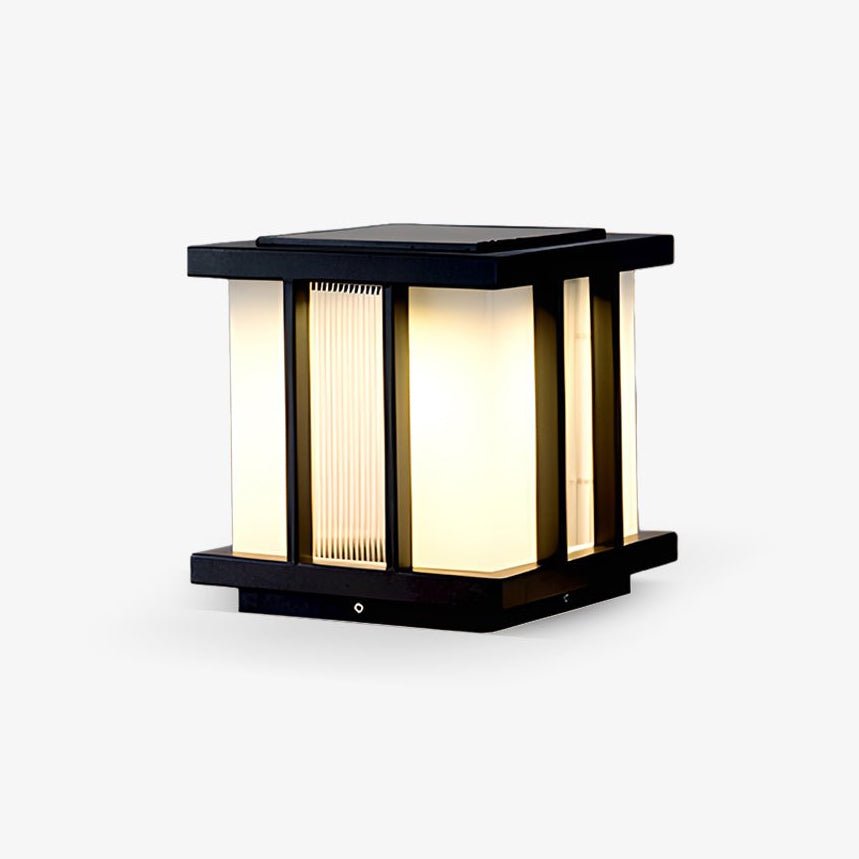 Rild Modern Cube Glass Solar Outdoor Light-Neutral Decor