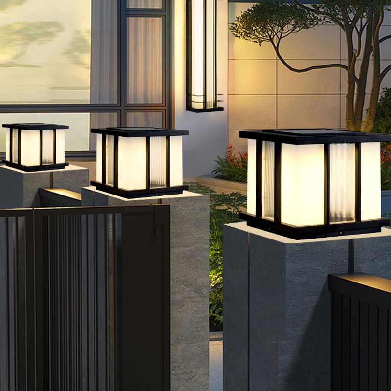 Rild Modern Cube Glass Solar Outdoor Light-Neutral Decor