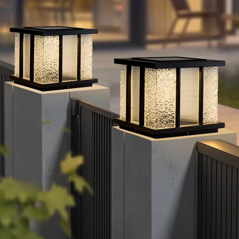 Rild Modern Cube Glass Solar Outdoor Light-Neutral Decor