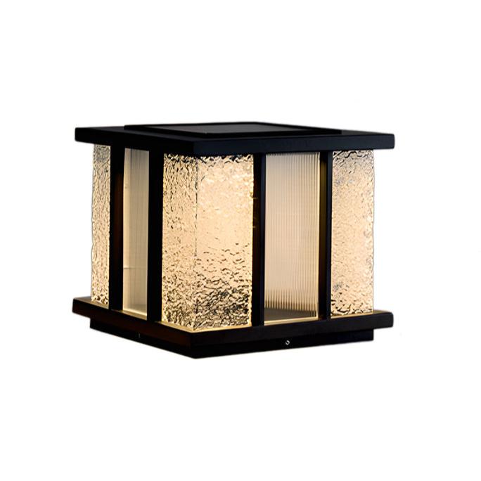 Rild Modern Cube Glass Solar Outdoor Light-Neutral Decor