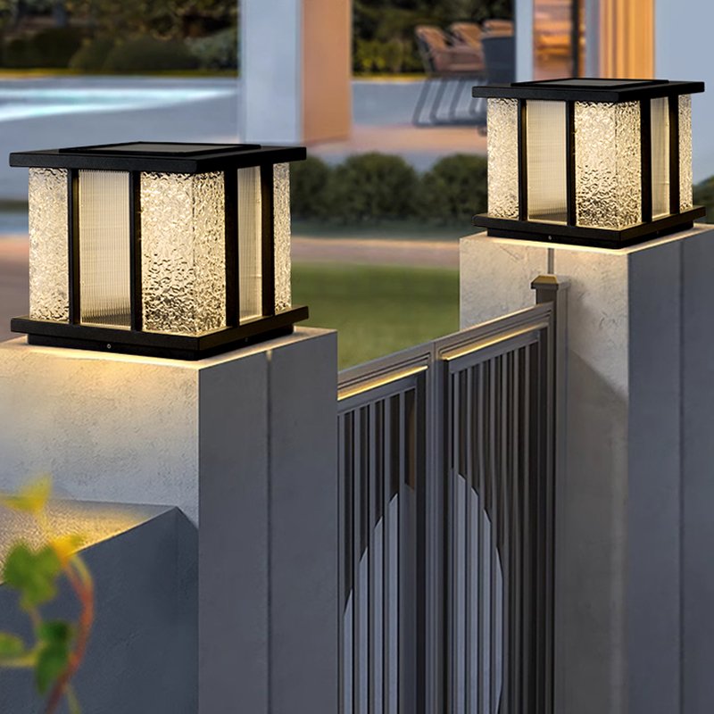 Rild Modern Cube Glass Solar Outdoor Light-Neutral Decor