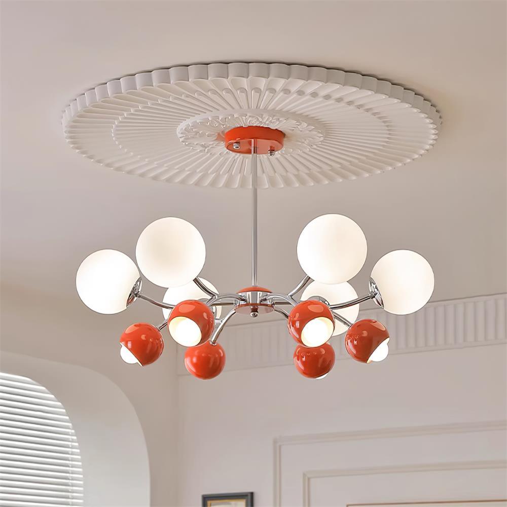 Eloria Chandelier Glass Dome Petal Minimalist Ambient-Neutral Decor