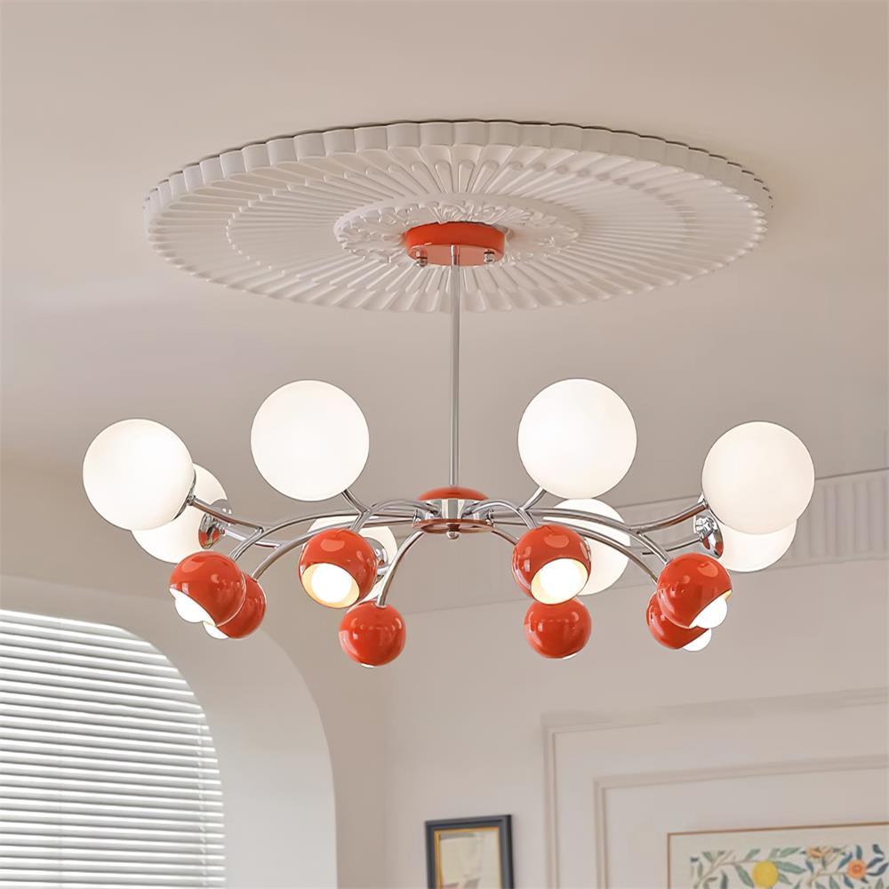 Eloria Chandelier Glass Dome Petal Minimalist Ambient-Neutral Decor