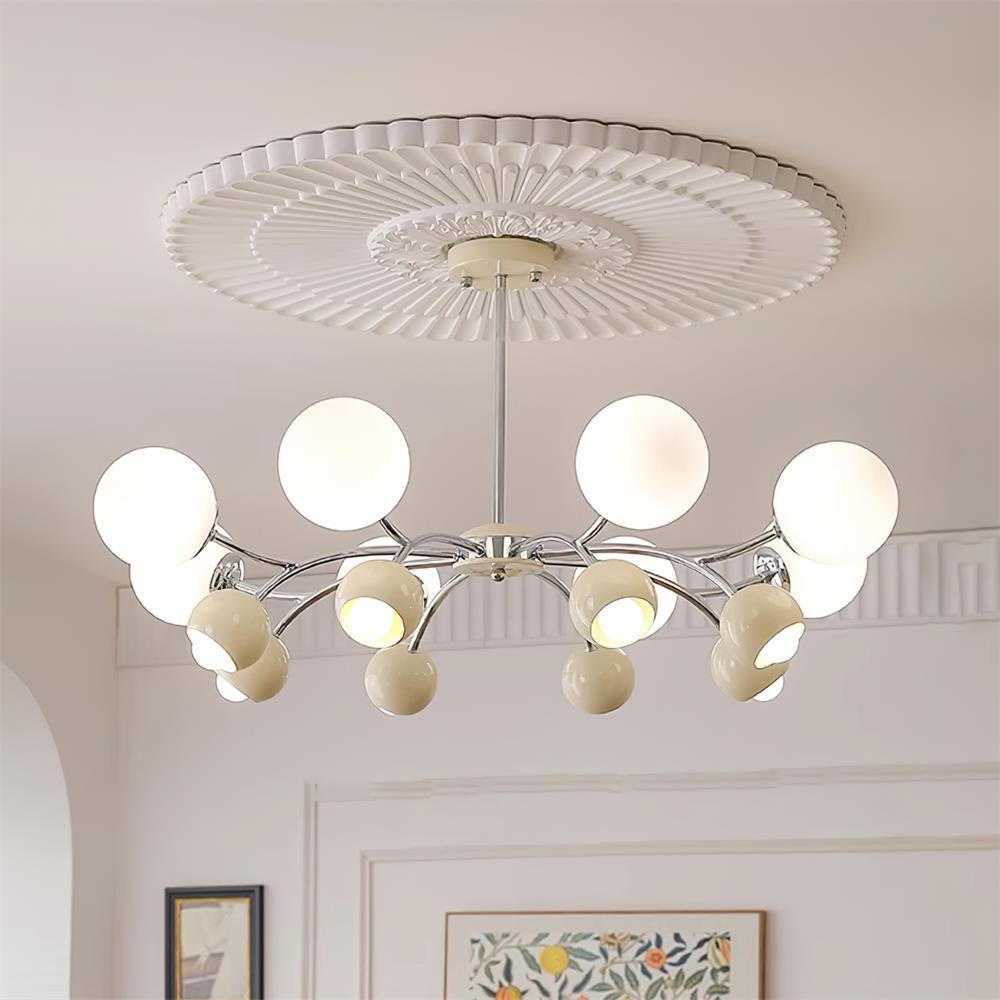 Eloria Chandelier Glass Dome Petal Minimalist Ambient-Neutral Decor