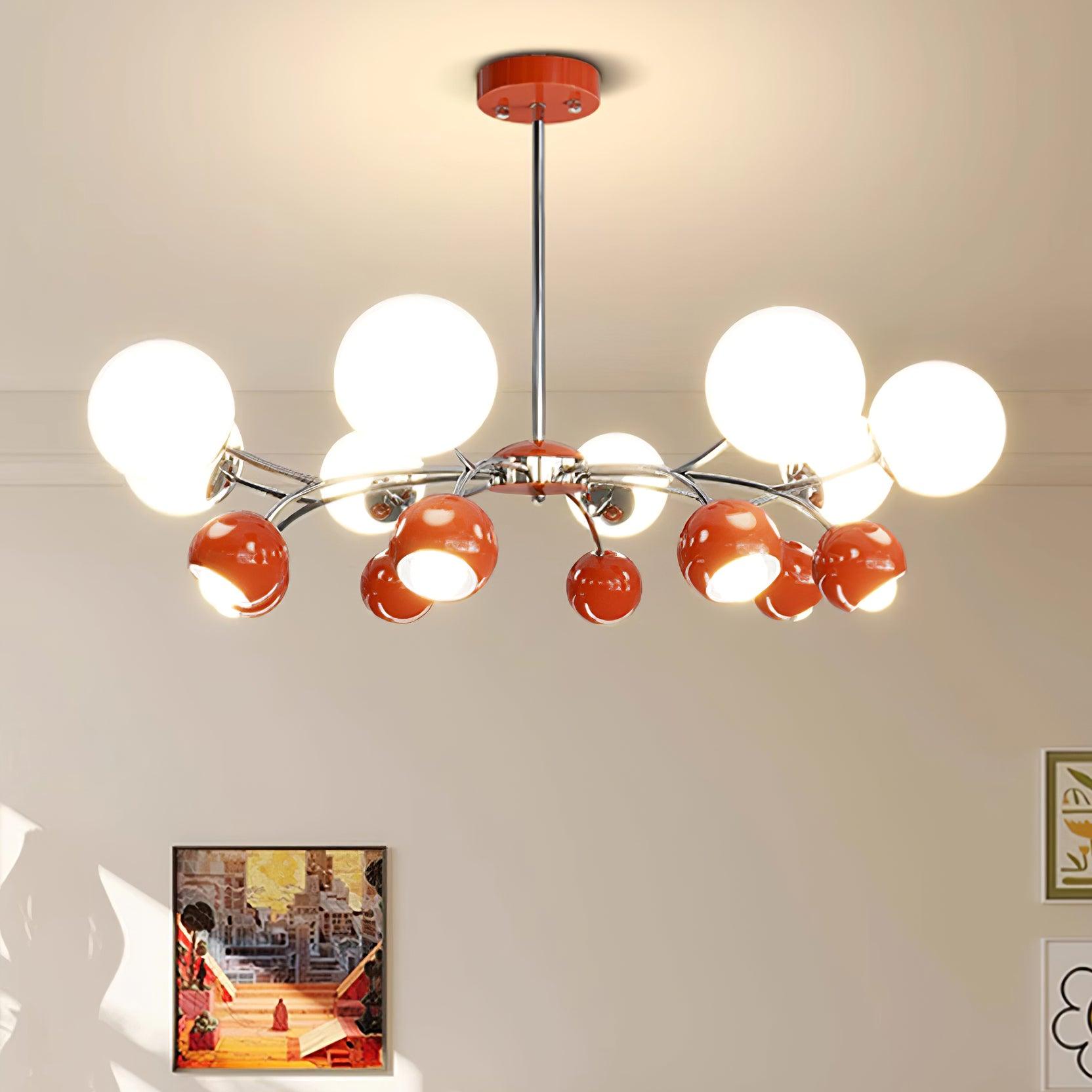 Eloria Chandelier Glass Dome Petal Minimalist Ambient-Neutral Decor