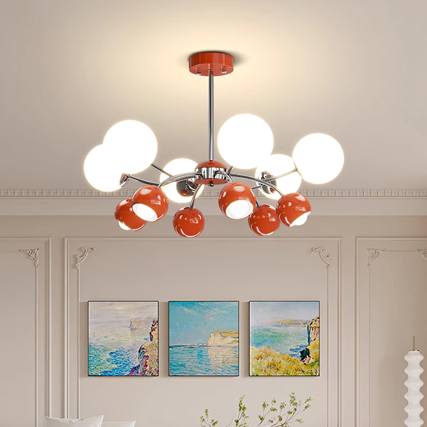 Eloria Chandelier Glass Dome Petal Minimalist Ambient-Neutral Decor