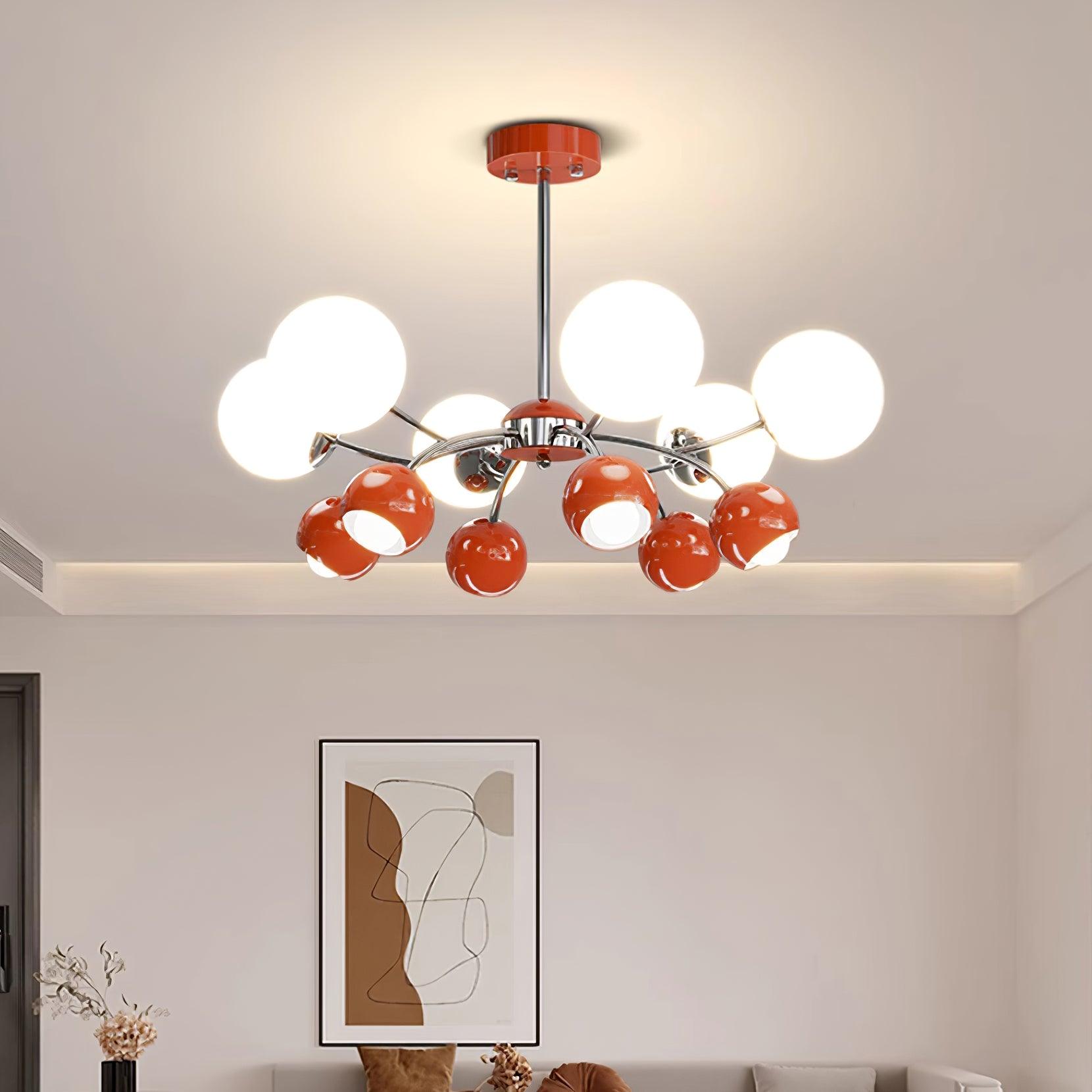 Eloria Chandelier Glass Dome Petal Minimalist Ambient-Neutral Decor
