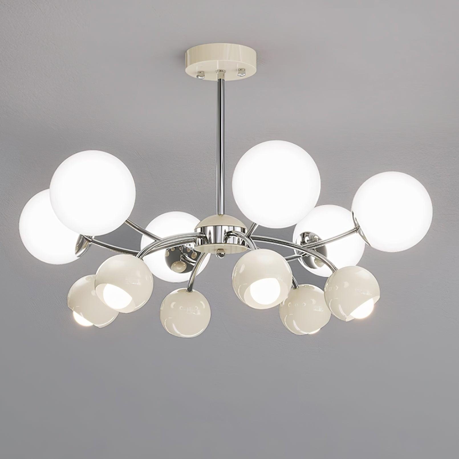 Eloria Chandelier Glass Dome Petal Minimalist Ambient-Neutral Decor