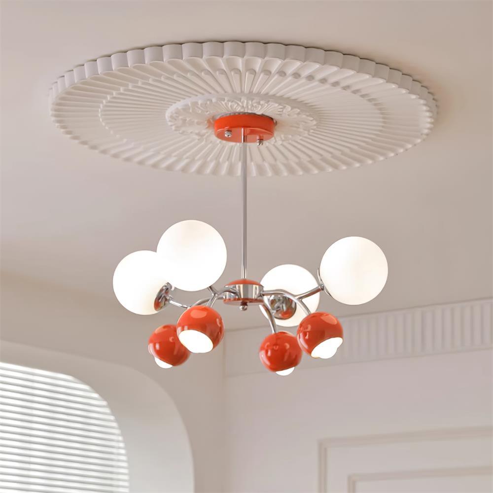 Eloria Chandelier Glass Dome Petal Minimalist Ambient-Neutral Decor