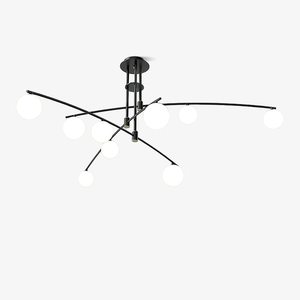 Dluxen Chandelier Long Arm Modern 6-Light-Neutral Decor