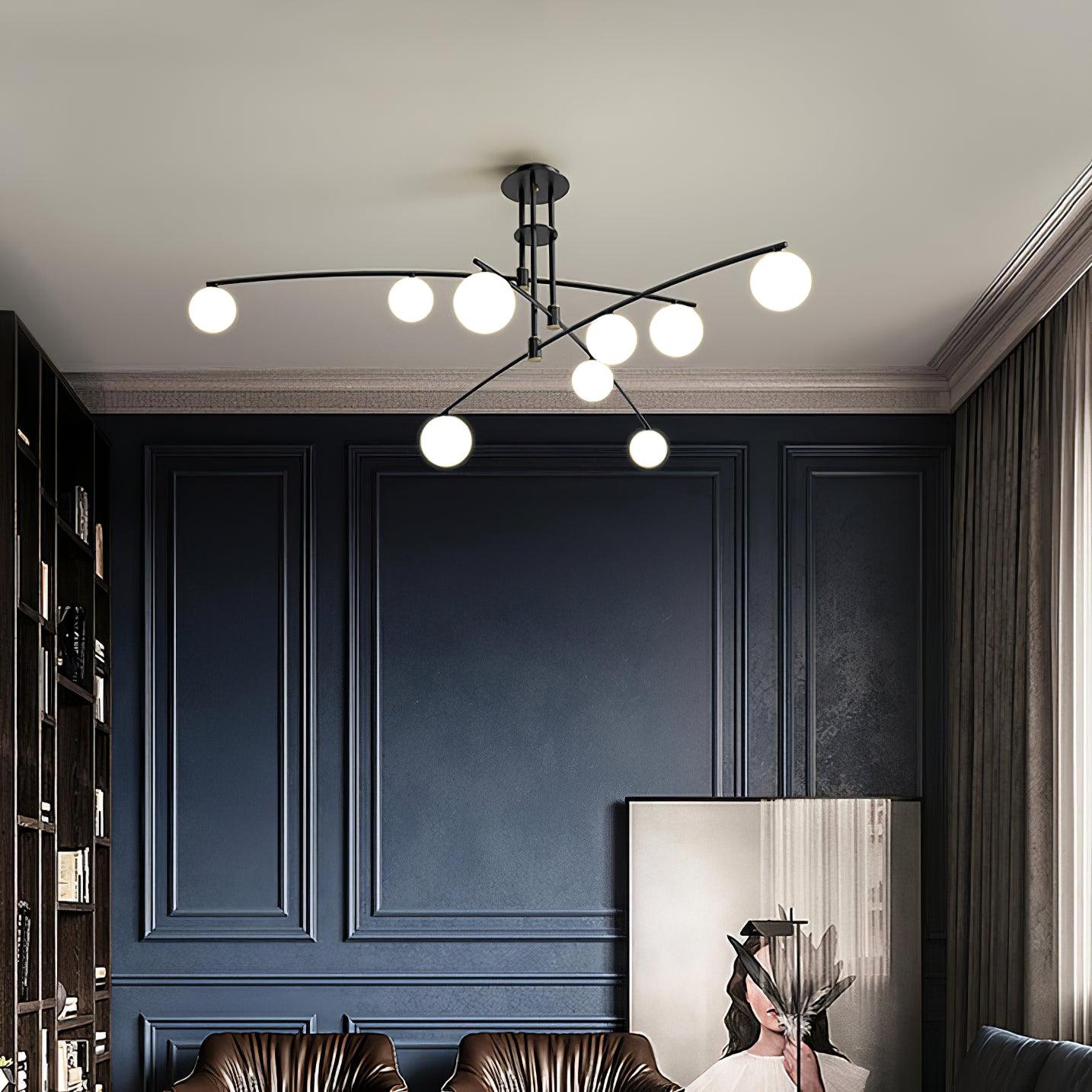 Dluxen Chandelier Long Arm Modern 6-Light-Neutral Decor