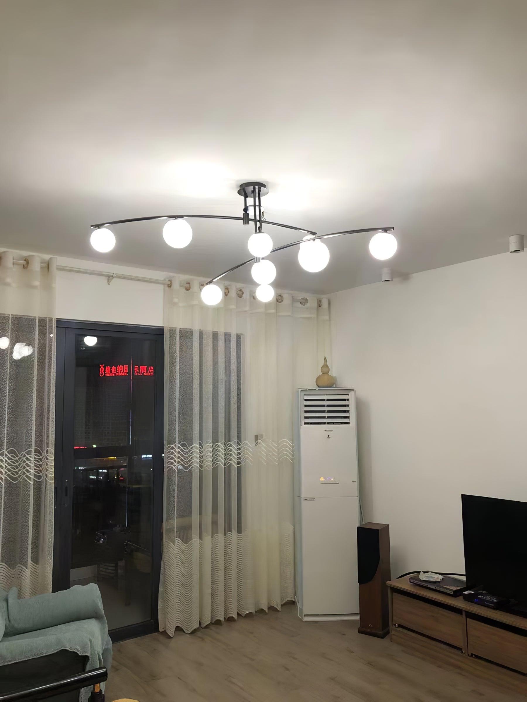Dluxen Chandelier Long Arm Modern 6-Light-Neutral Decor