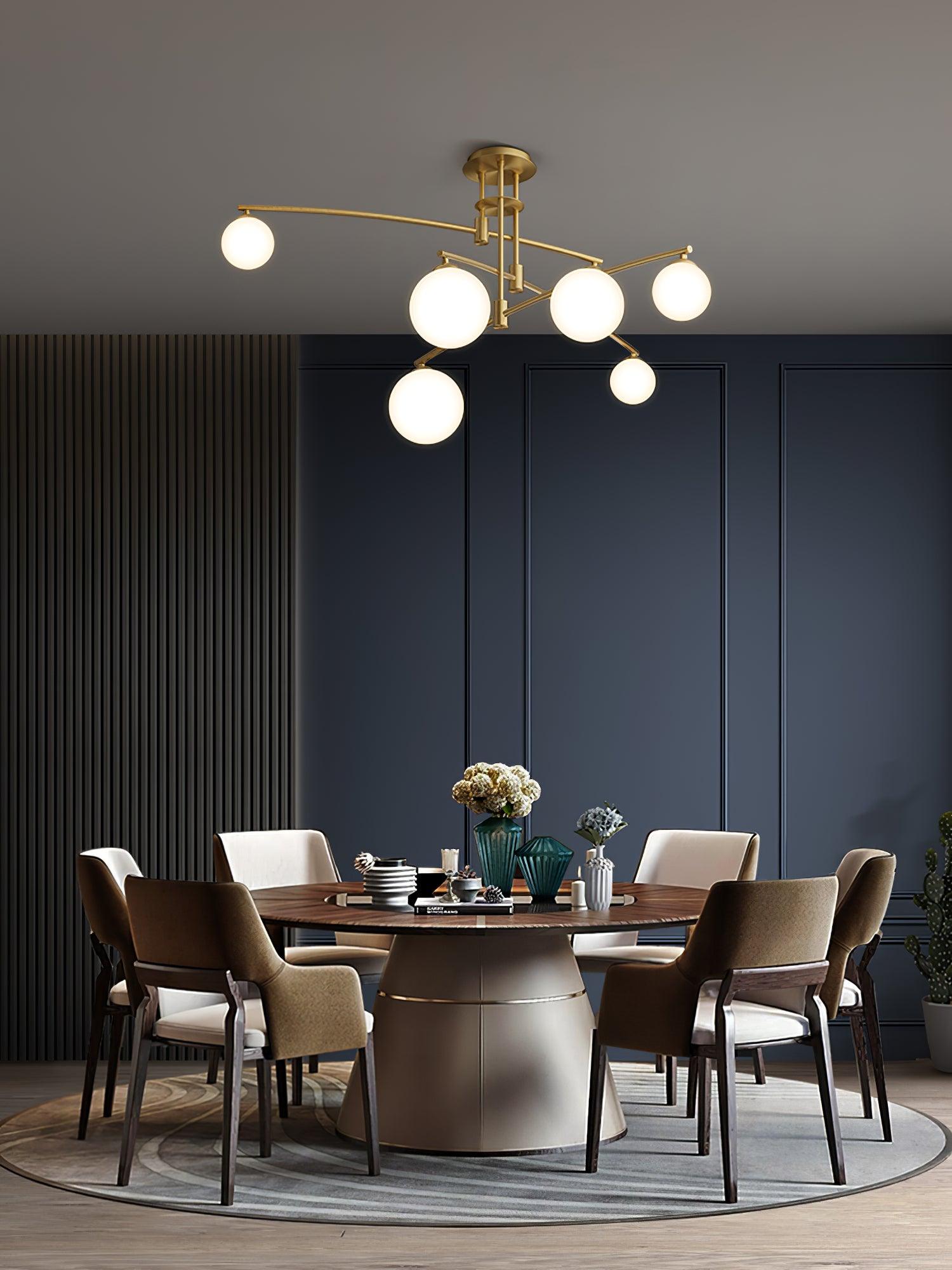 Dluxen Chandelier Long Arm Modern 6-Light-Neutral Decor
