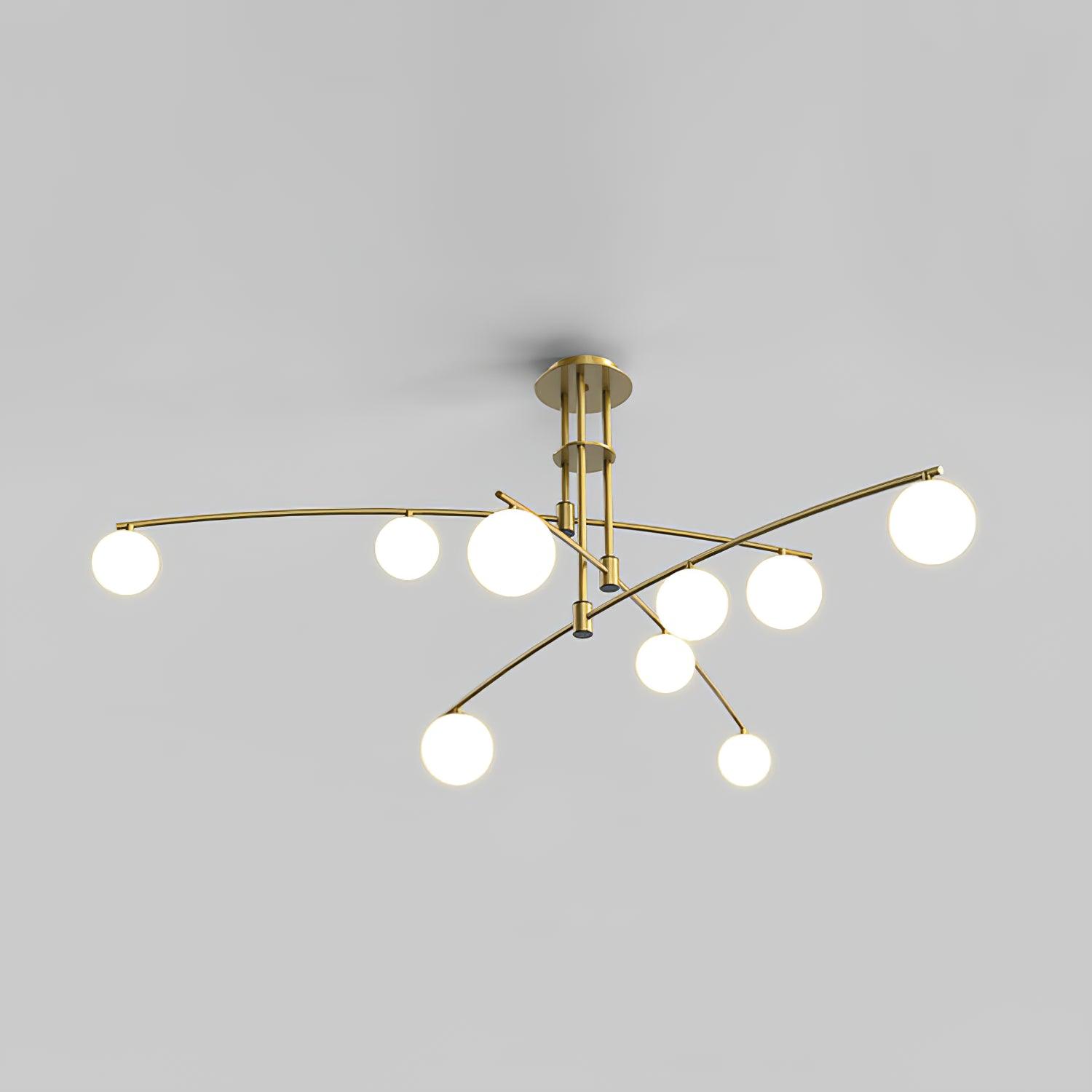 Dluxen Chandelier Long Arm Modern 6-Light-Neutral Decor