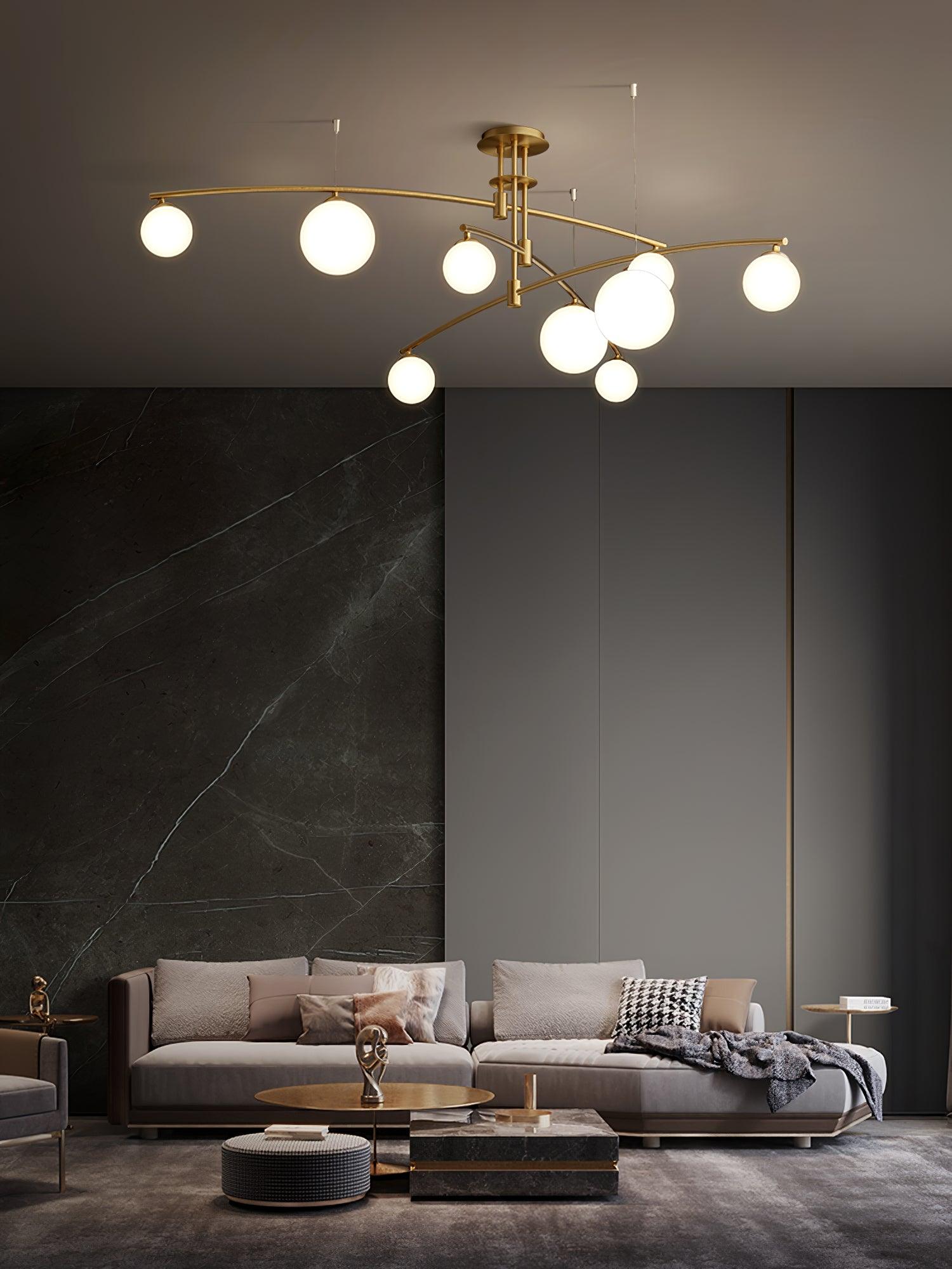 Dluxen Chandelier Long Arm Modern 6-Light-Neutral Decor