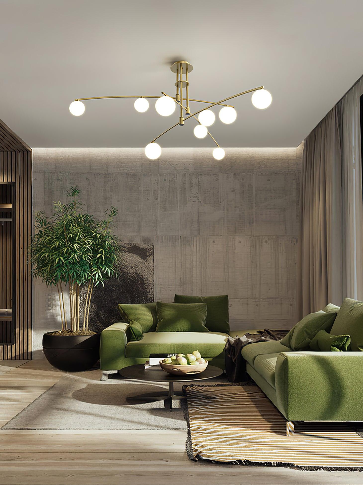Dluxen Chandelier Long Arm Modern 6-Light-Neutral Decor
