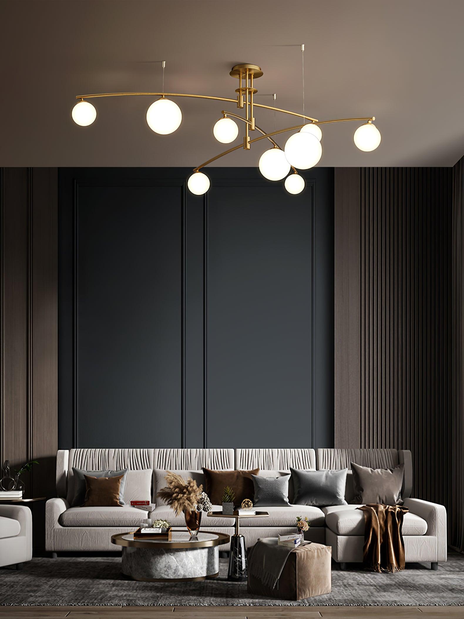 Dluxen Chandelier Long Arm Modern 6-Light-Neutral Decor