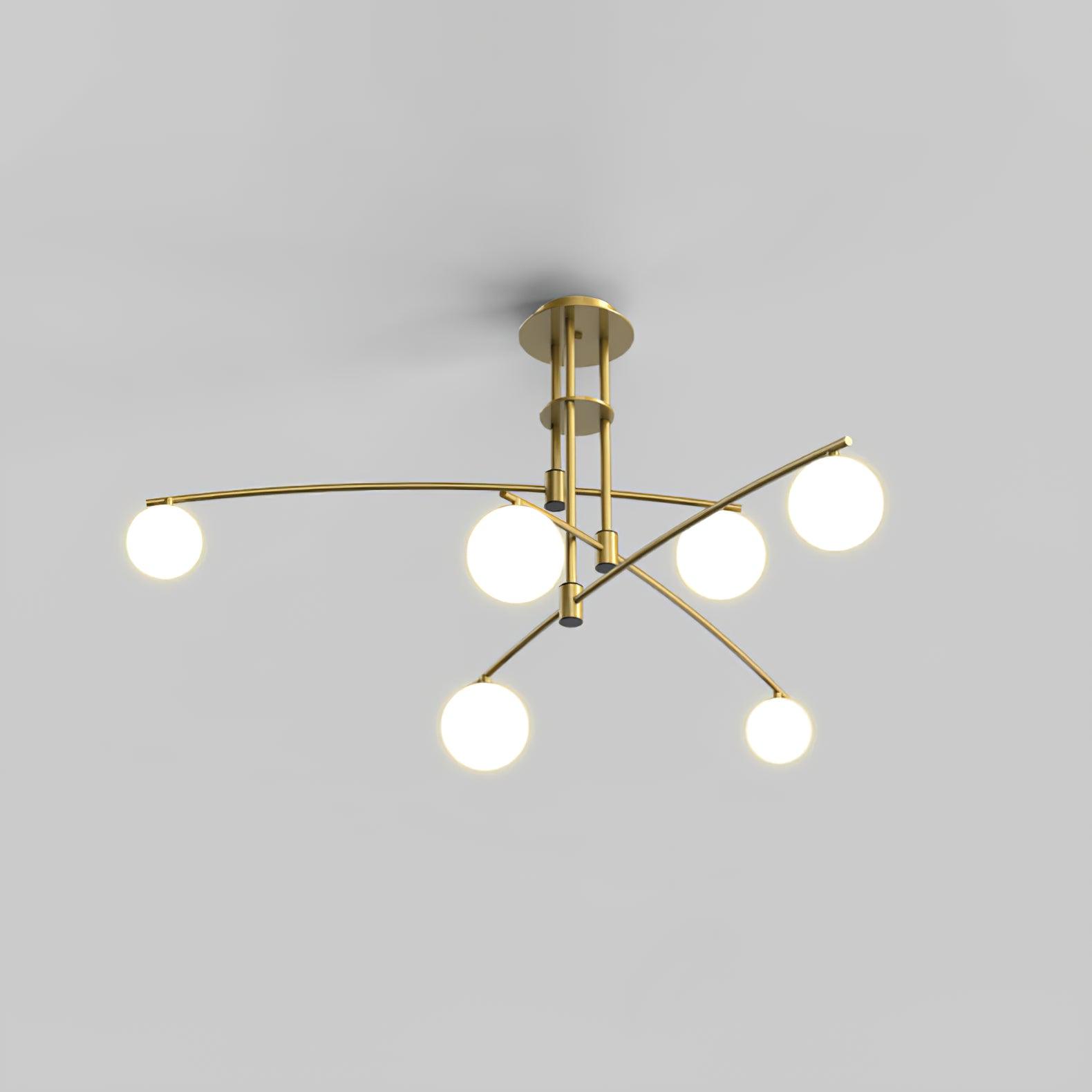 Dluxen Chandelier Long Arm Modern 6-Light-Neutral Decor