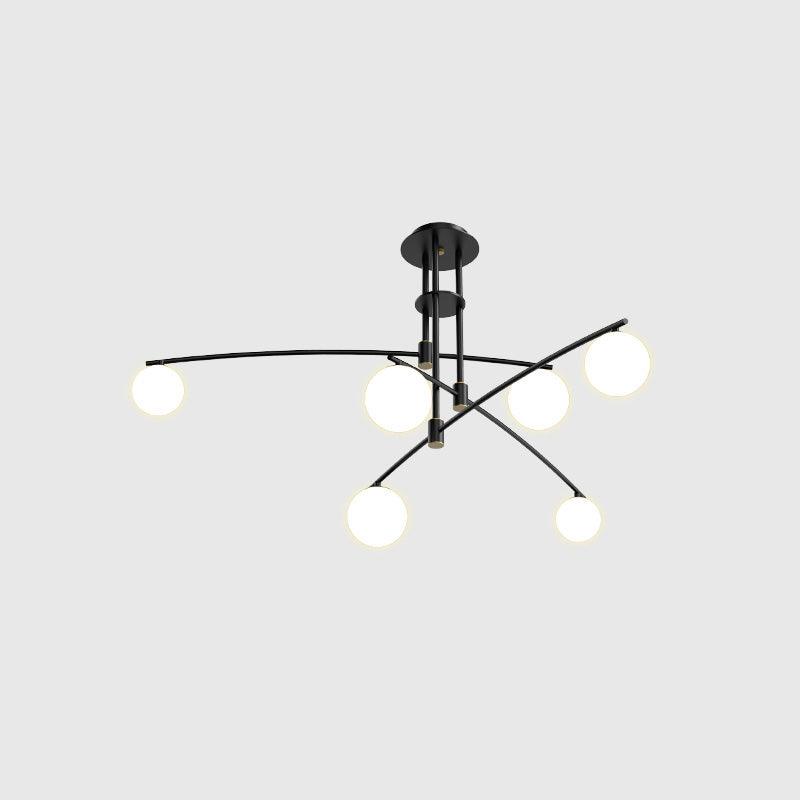Dluxen Chandelier Long Arm Modern 6-Light-Neutral Decor