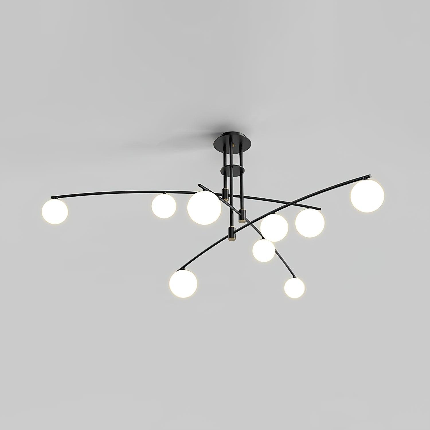 Dluxen Chandelier Long Arm Modern 6-Light-Neutral Decor