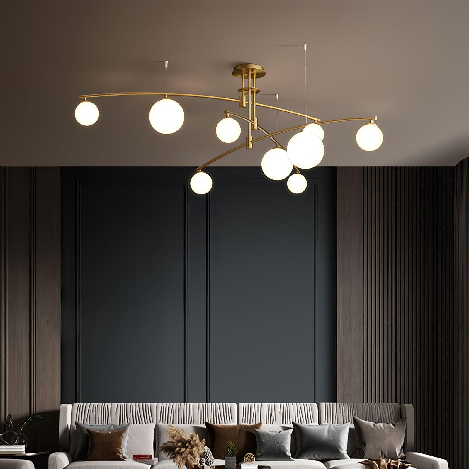Dluxen Chandelier Long Arm Modern 6-Light-Neutral Decor
