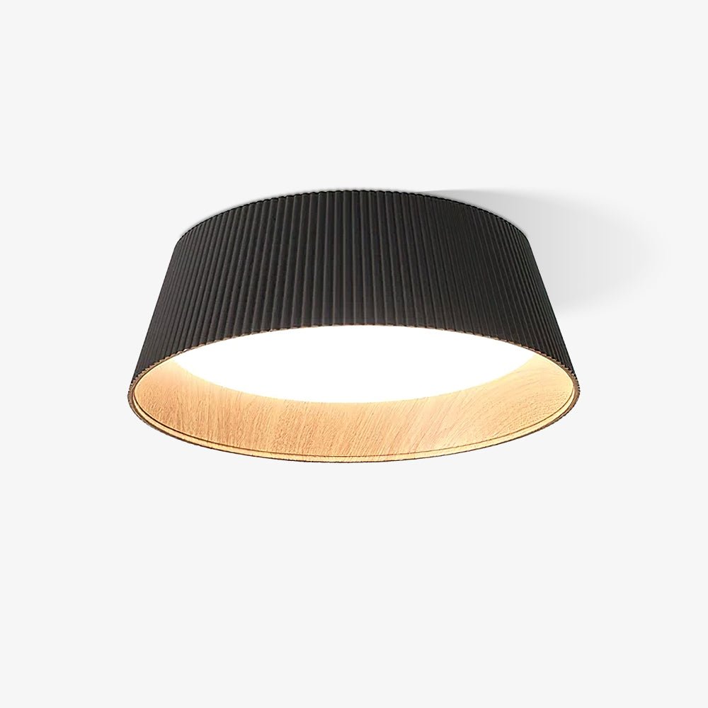 Lalem Ceiling Lamp Ribbed Drum Wood Elegant Contemporary-Neutral Decor