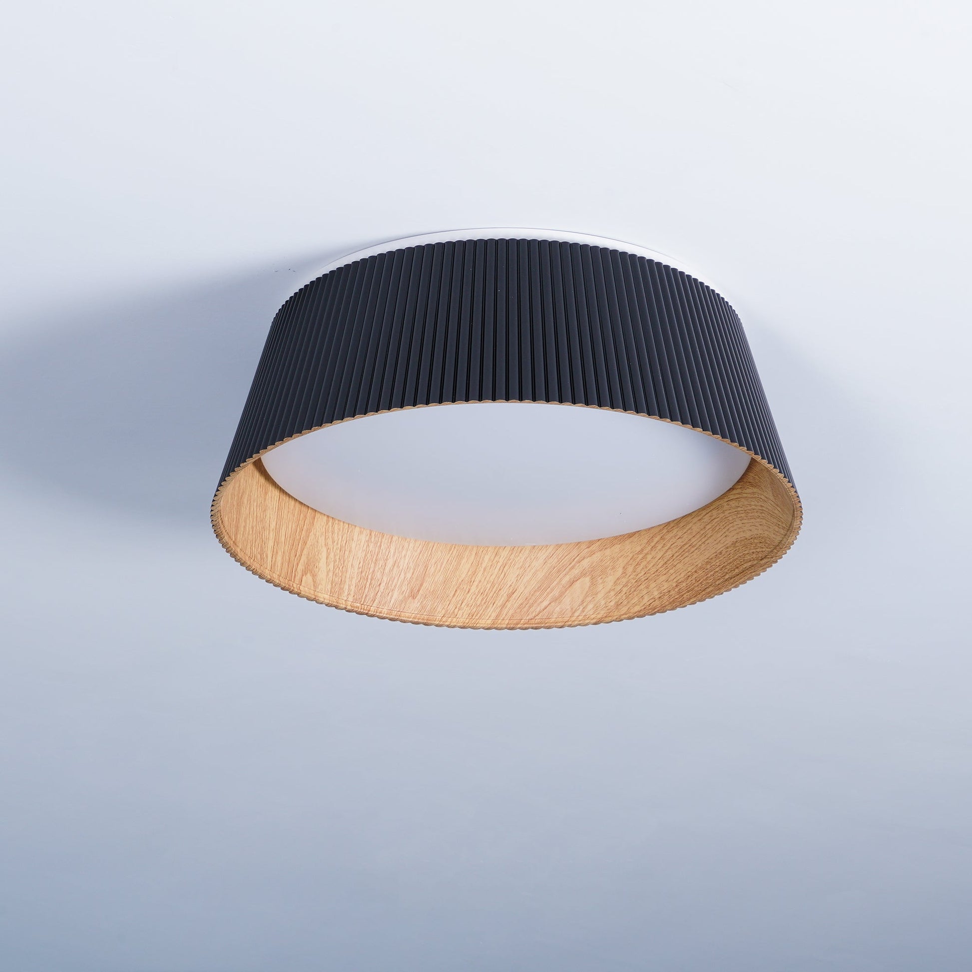Lalem Ceiling Lamp Ribbed Drum Wood Elegant Contemporary-Neutral Decor