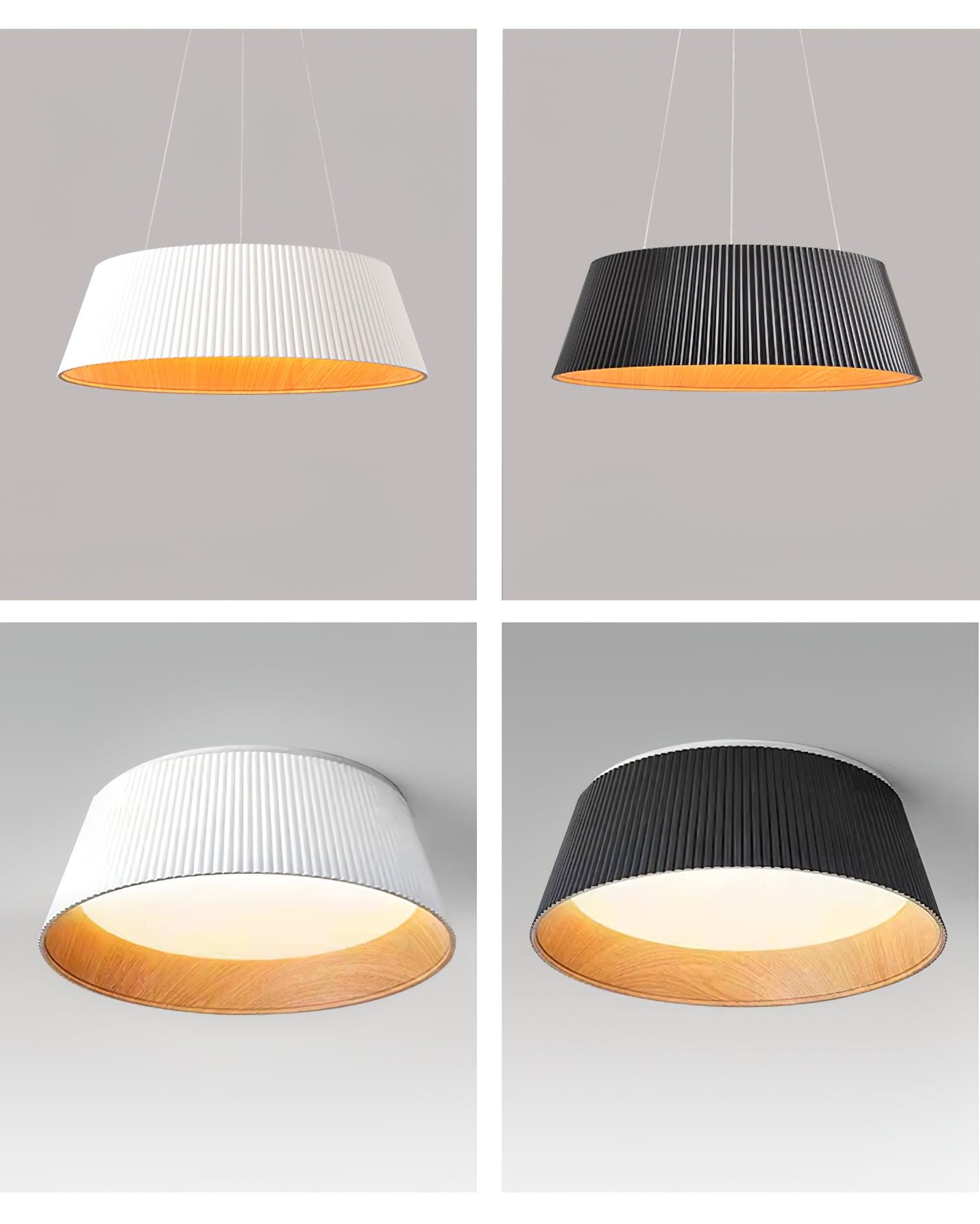 Lalem Ceiling Lamp Ribbed Drum Wood Elegant Contemporary-Neutral Decor
