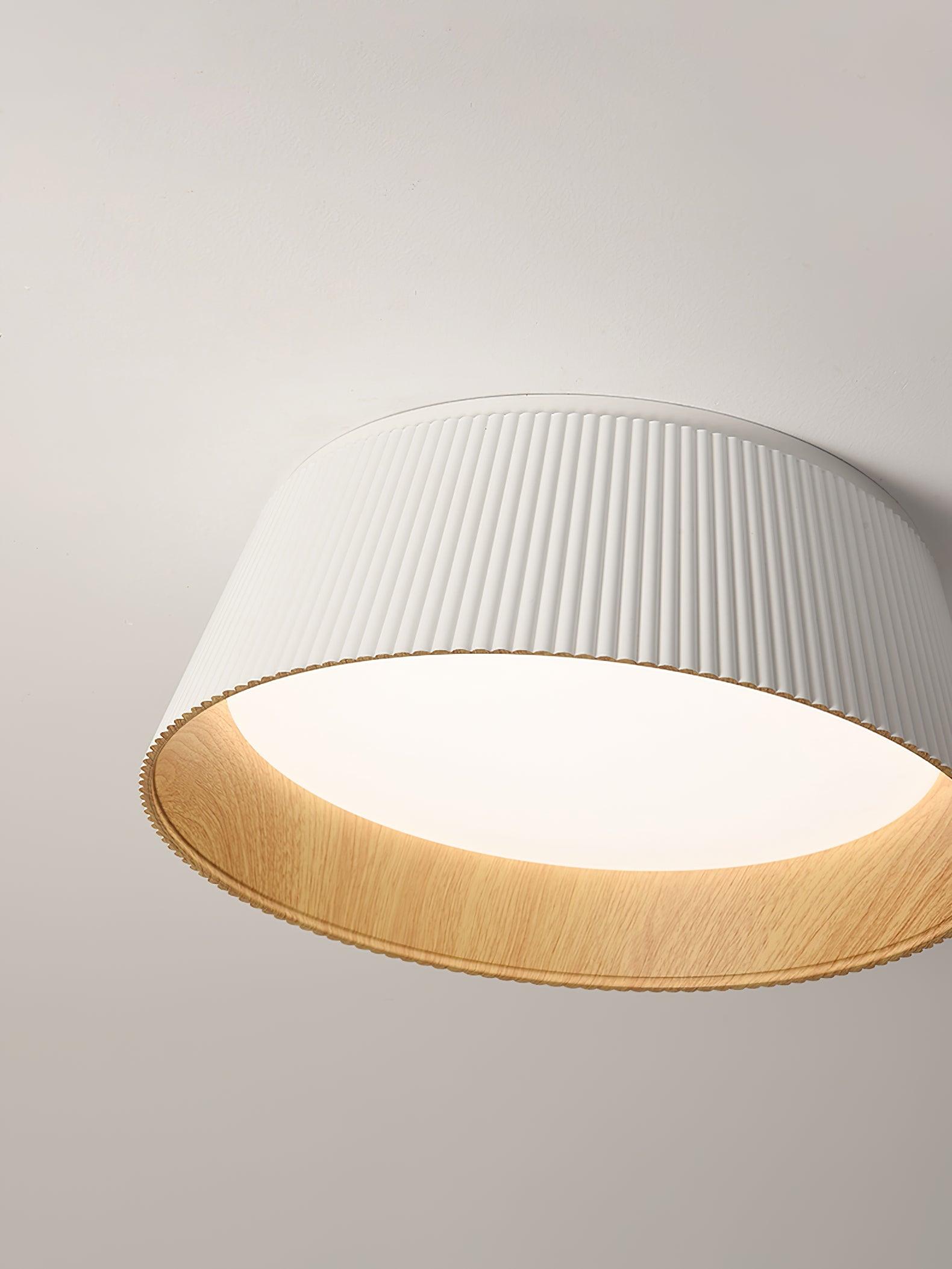Lalem Ceiling Lamp Ribbed Drum Wood Elegant Contemporary-Neutral Decor