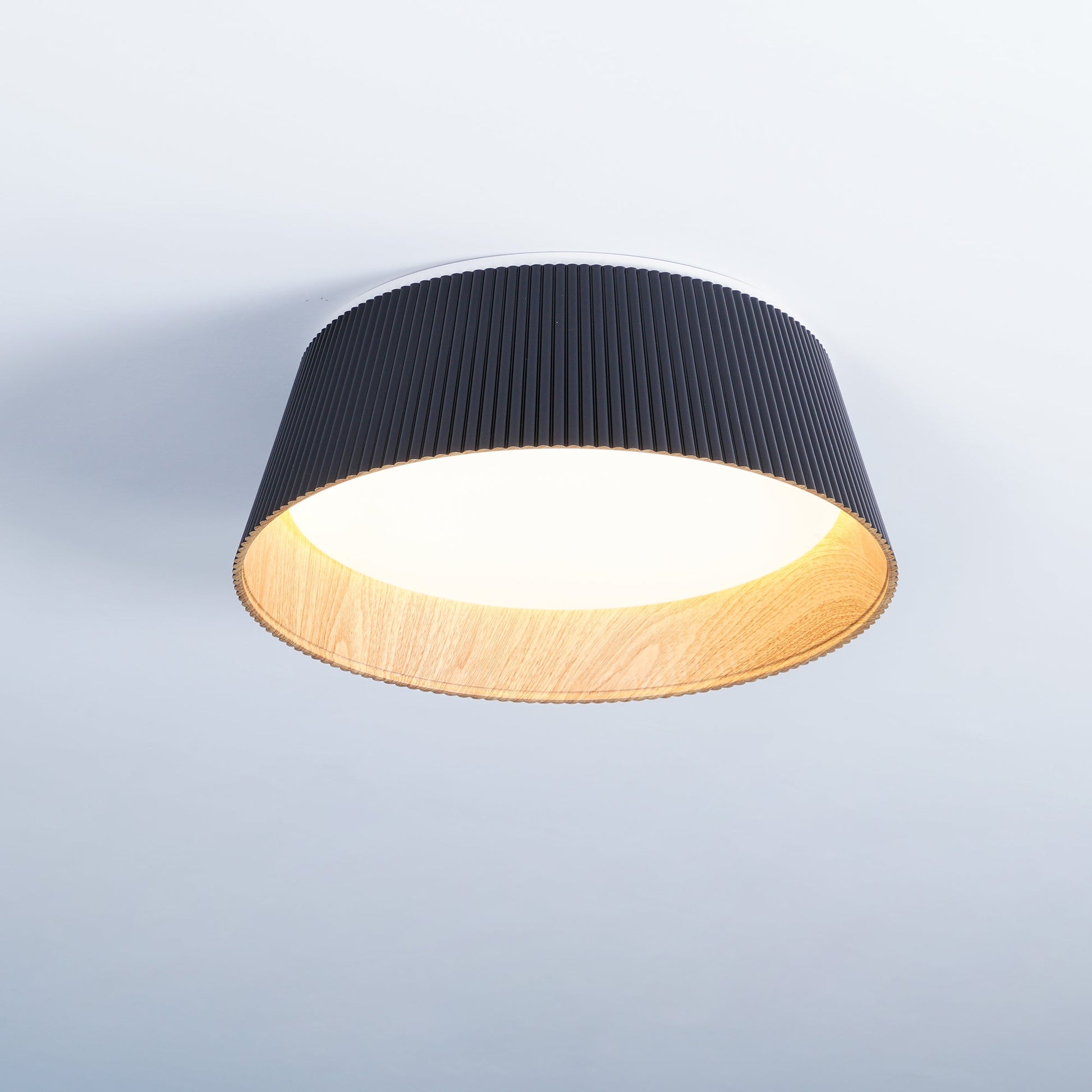 Lalem Ceiling Lamp Ribbed Drum Wood Elegant Contemporary-Neutral Decor