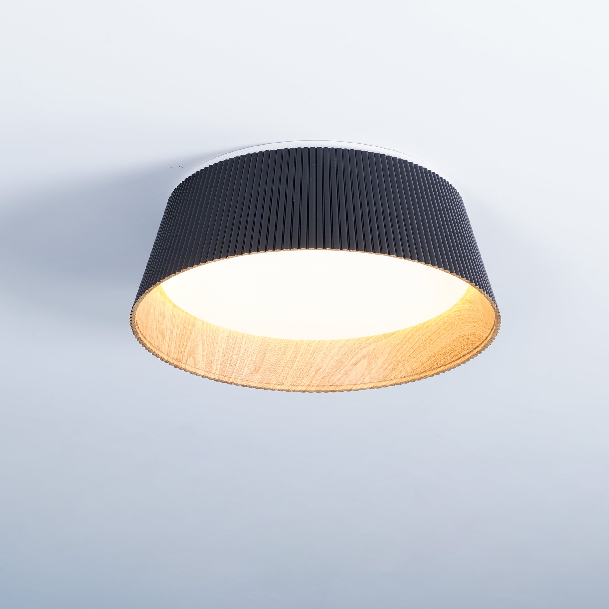 Lalem Ceiling Lamp Ribbed Drum Wood Elegant Contemporary-Neutral Decor