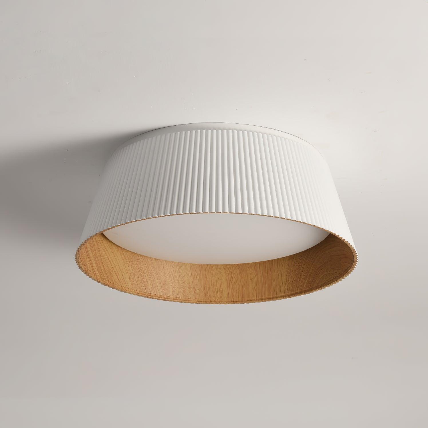 Lalem Ceiling Lamp Ribbed Drum Wood Elegant Contemporary-Neutral Decor