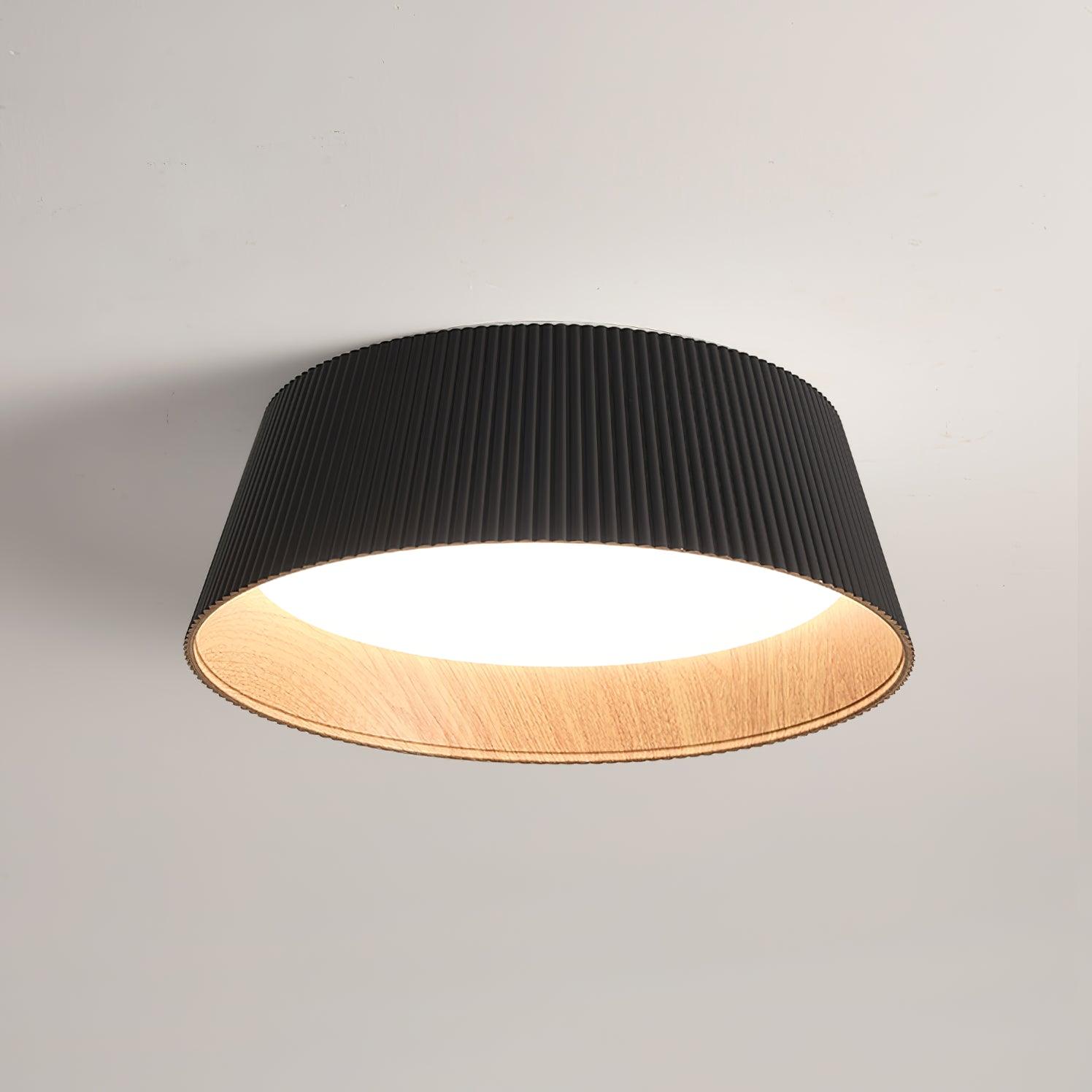 Lalem Ceiling Lamp Ribbed Drum Wood Elegant Contemporary-Neutral Decor