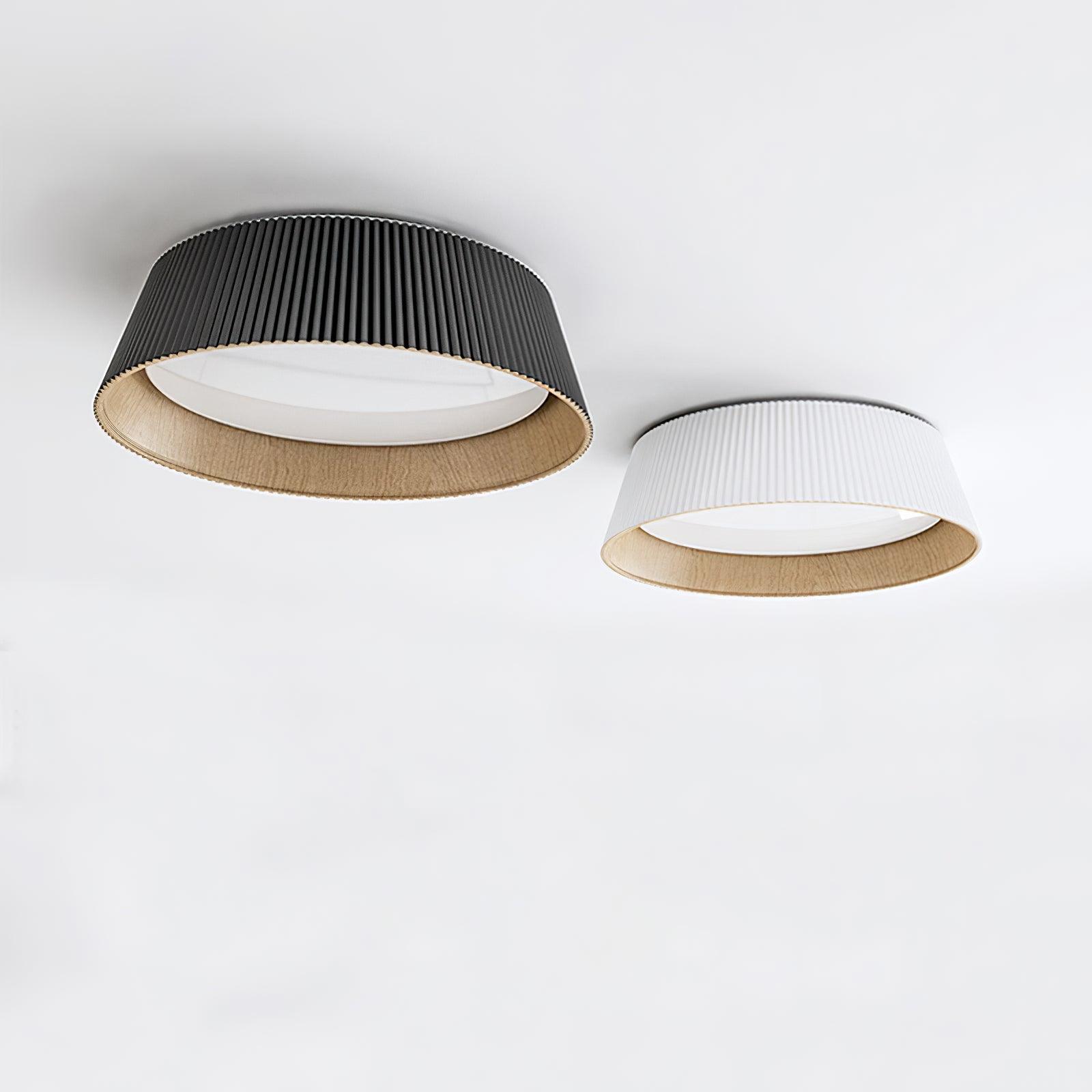 Lalem Ceiling Lamp Ribbed Drum Wood Elegant Contemporary-Neutral Decor